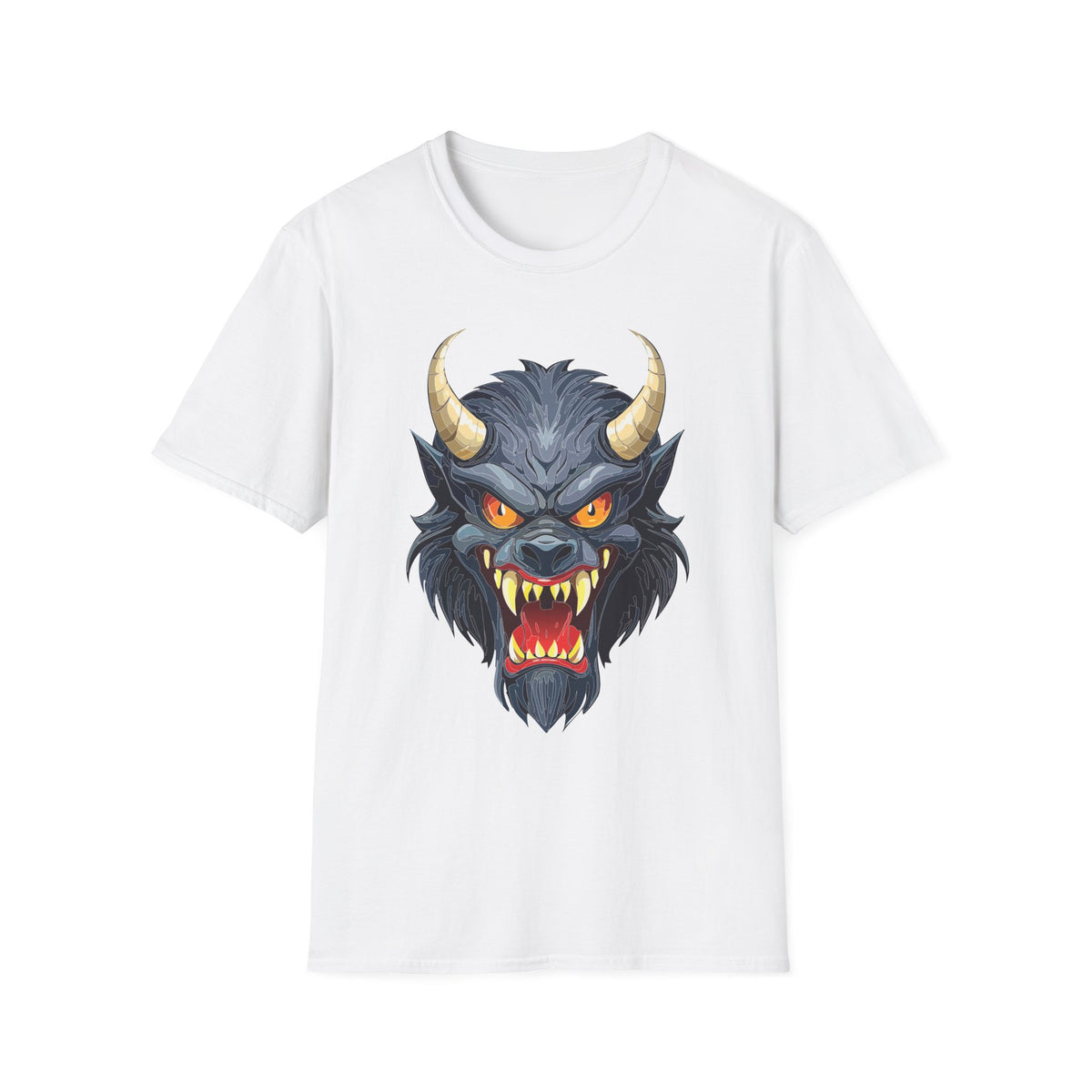 Demonic Wolf Monster Graphic T-Shirt Cartoon Graphic Tee Unisex 100 Cotton Gildan T-Shirt