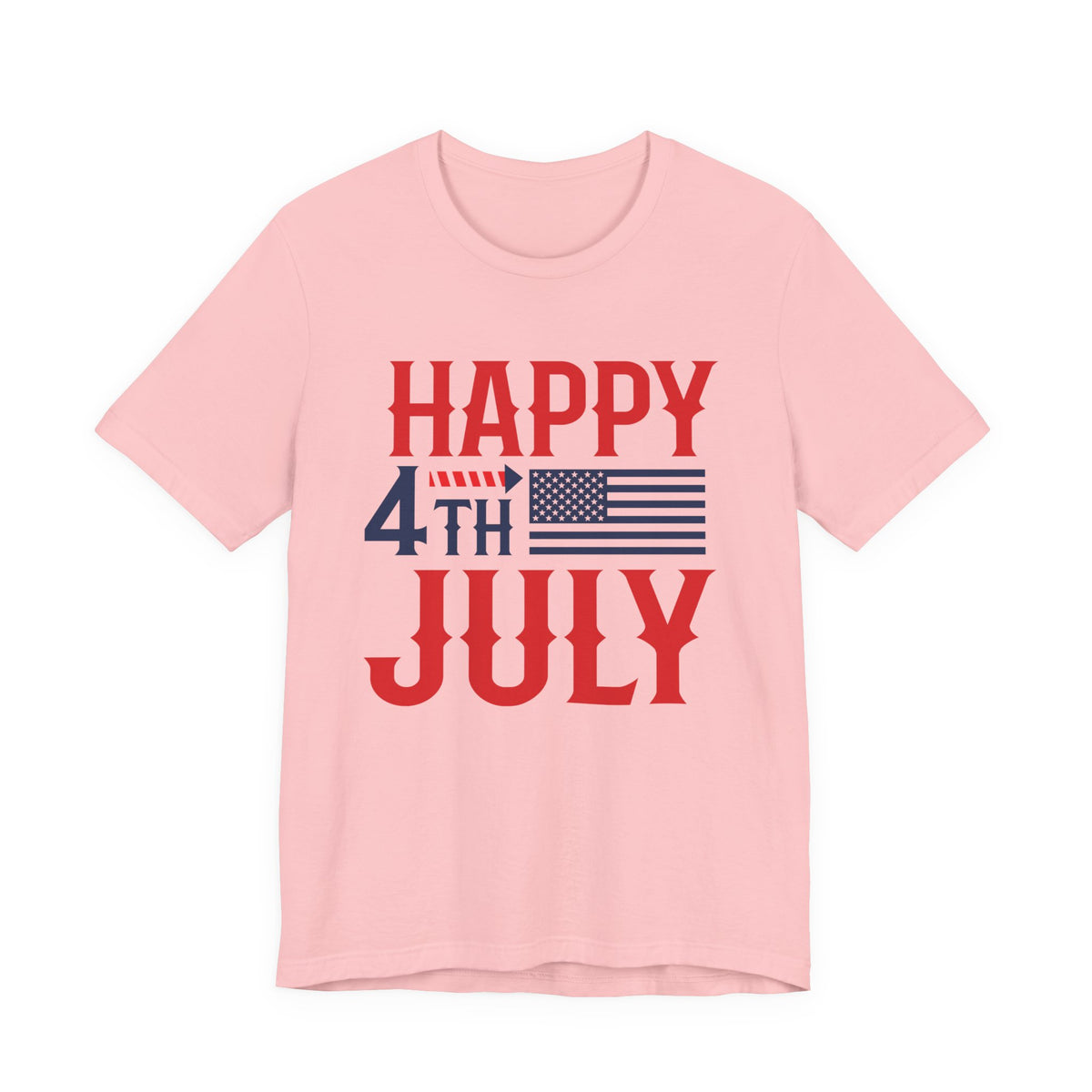 Happy 4th July American Flag T-Shirt Independence Day Patriotic Unisex Cotton Tee 011