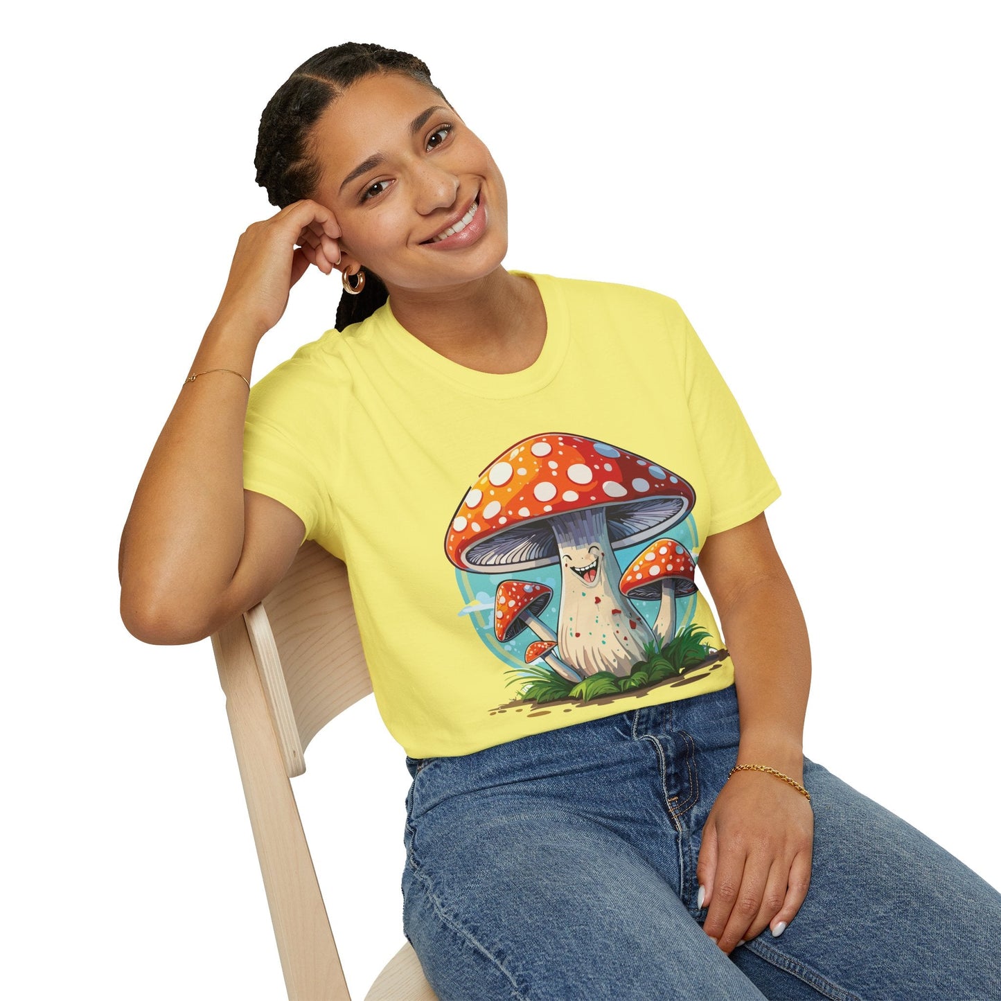 Mashroom Tee Shirt Unisex Funny Mashroom Design Softstyle Cotton Tee For Everyday Comfort