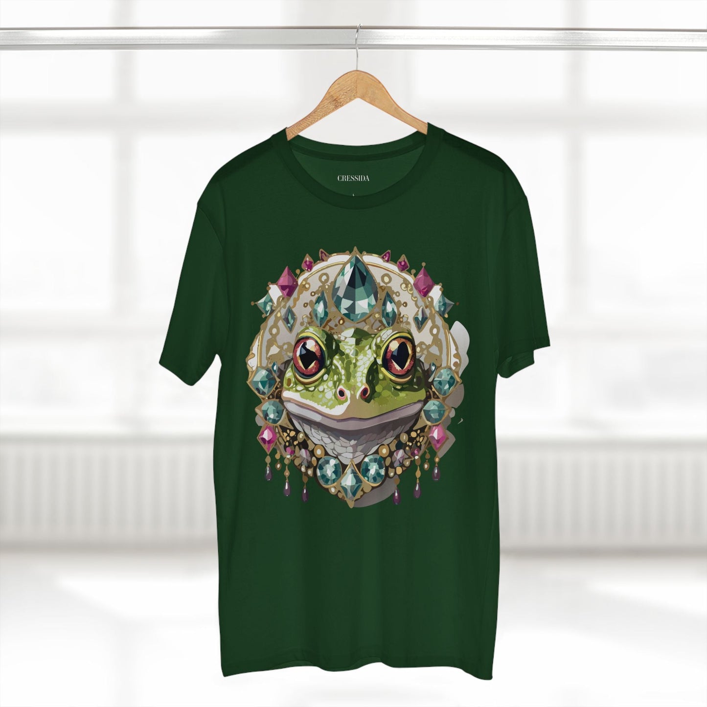 Frog Graphic Unisex 100 Cotton Tee With Unique Animal Golden Medallion Art Design 25