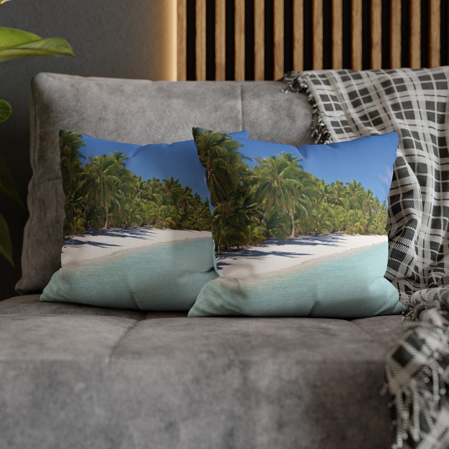 Beach Faux Suede Square Pillowcase