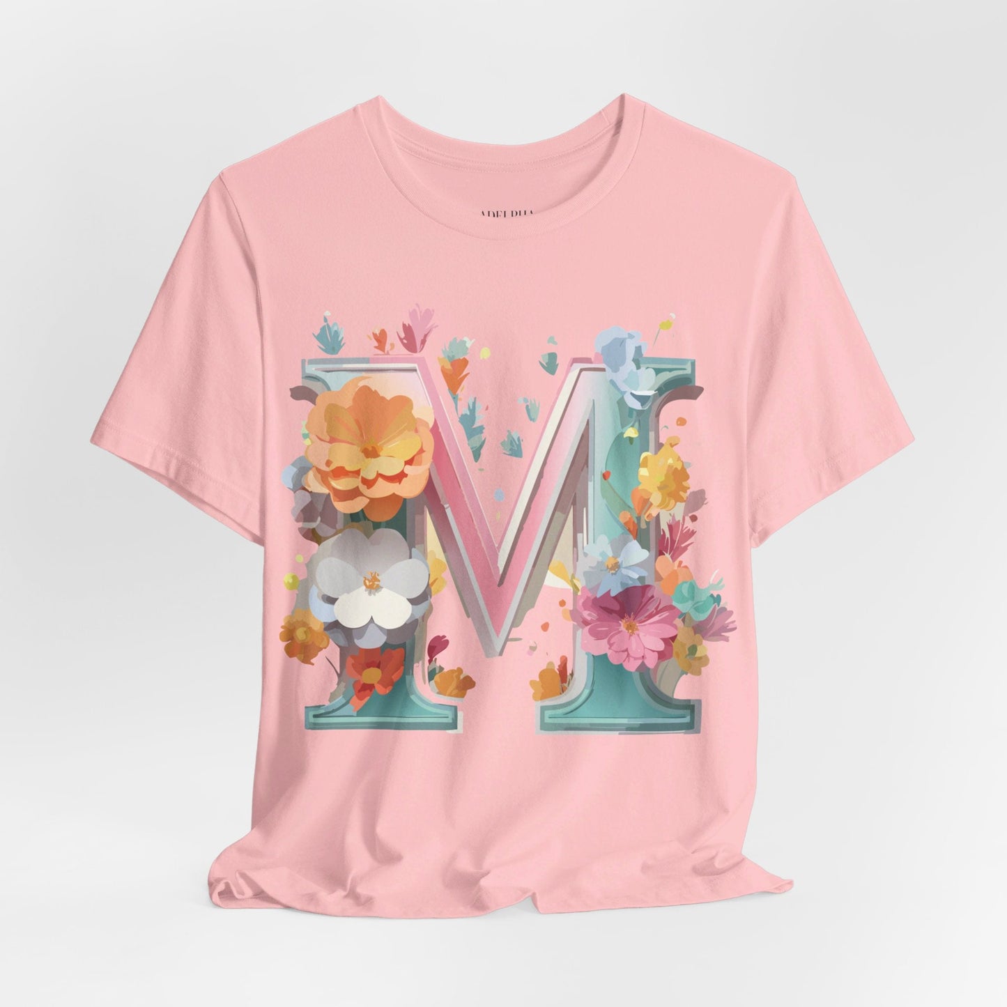 Letter M Graphic Tee Unisex Short Sleeve Shirt By Adelpha Vintage Artwork Design