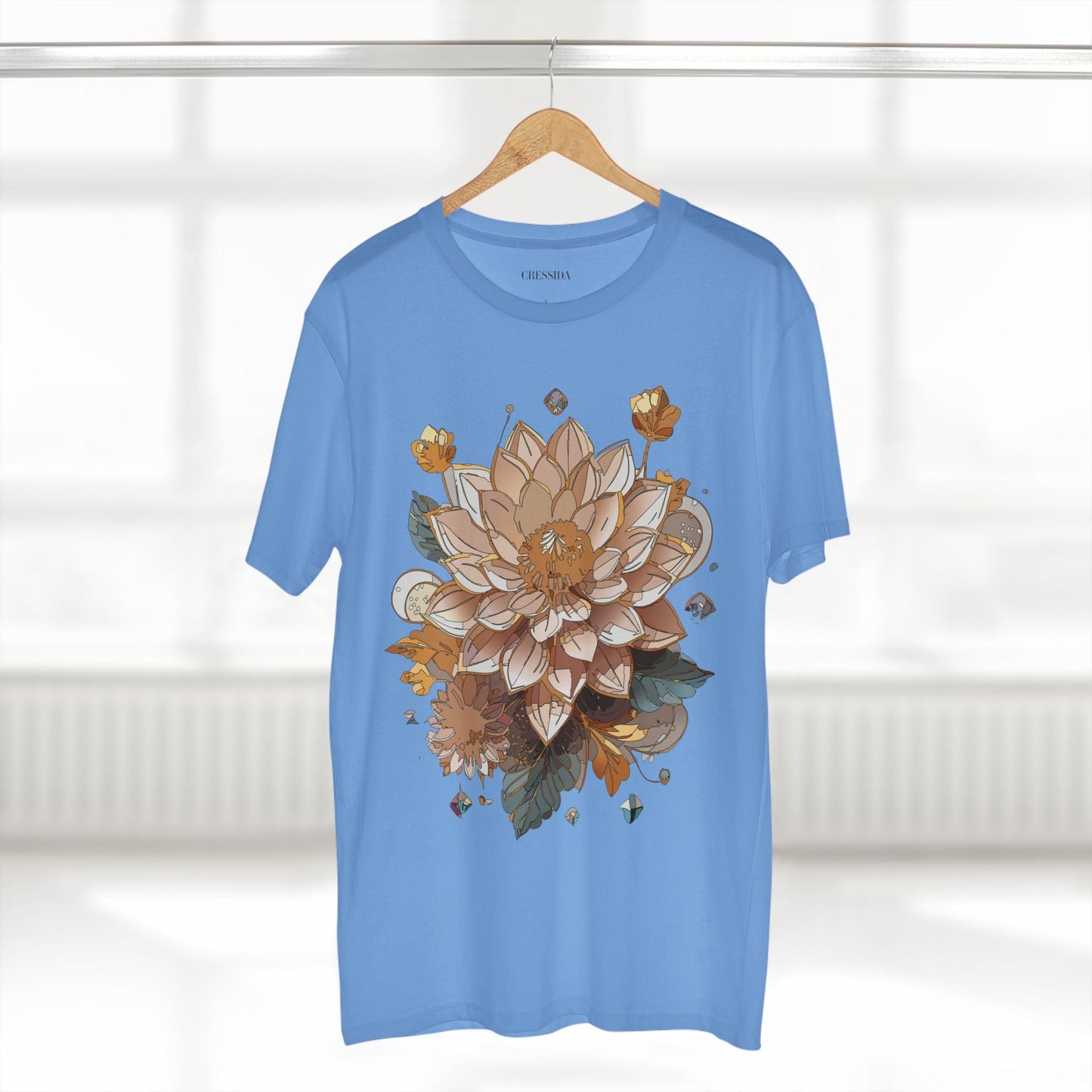 Floral Graphic T-Shirt Unisex 100 Cotton Art Design with Antique Flowers Tee 9