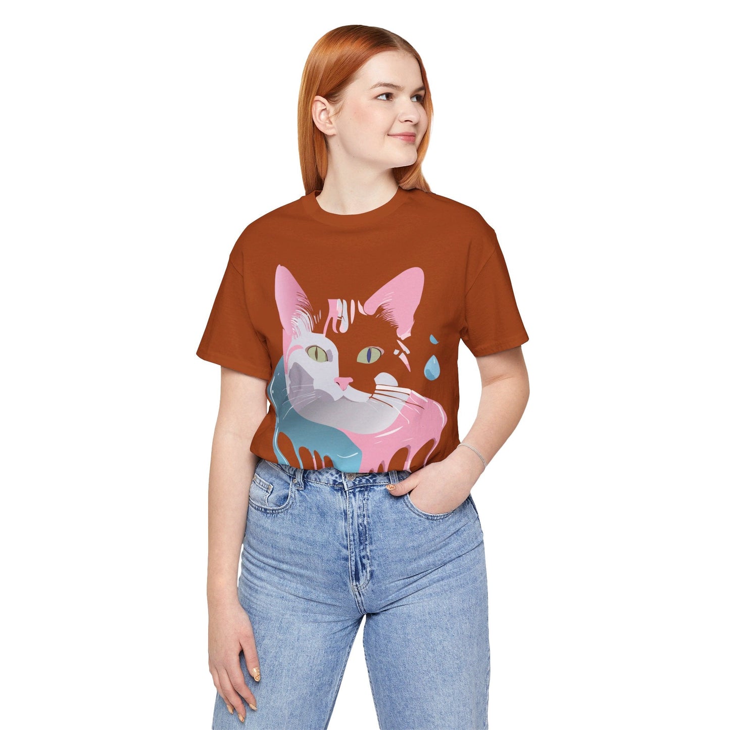 Cat Graphic Tee Unisex Short Sleeve T Shirt Adelpha Vintage Inspired Design