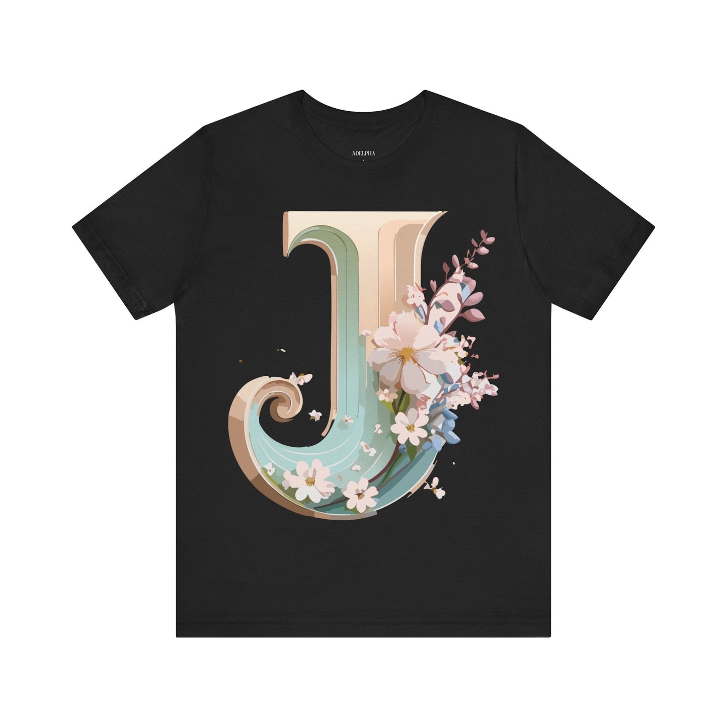 Letter J Graphic Tee Unisex Vintage Inspired Art From Adelpha Short Sleeve Shirt