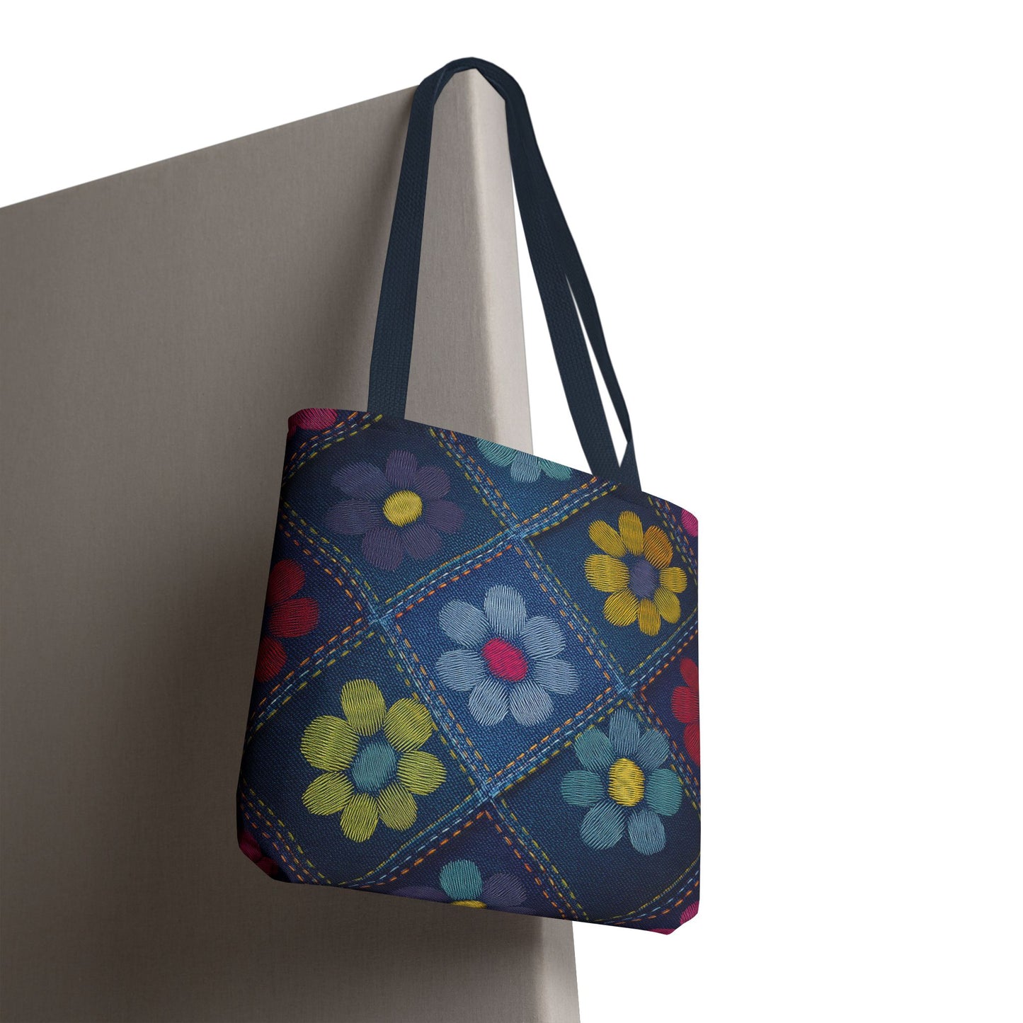 Denim Fabric Imitation Print Unisex Canvas Bag Poly Spun 3 Sizes Tote Bag 179