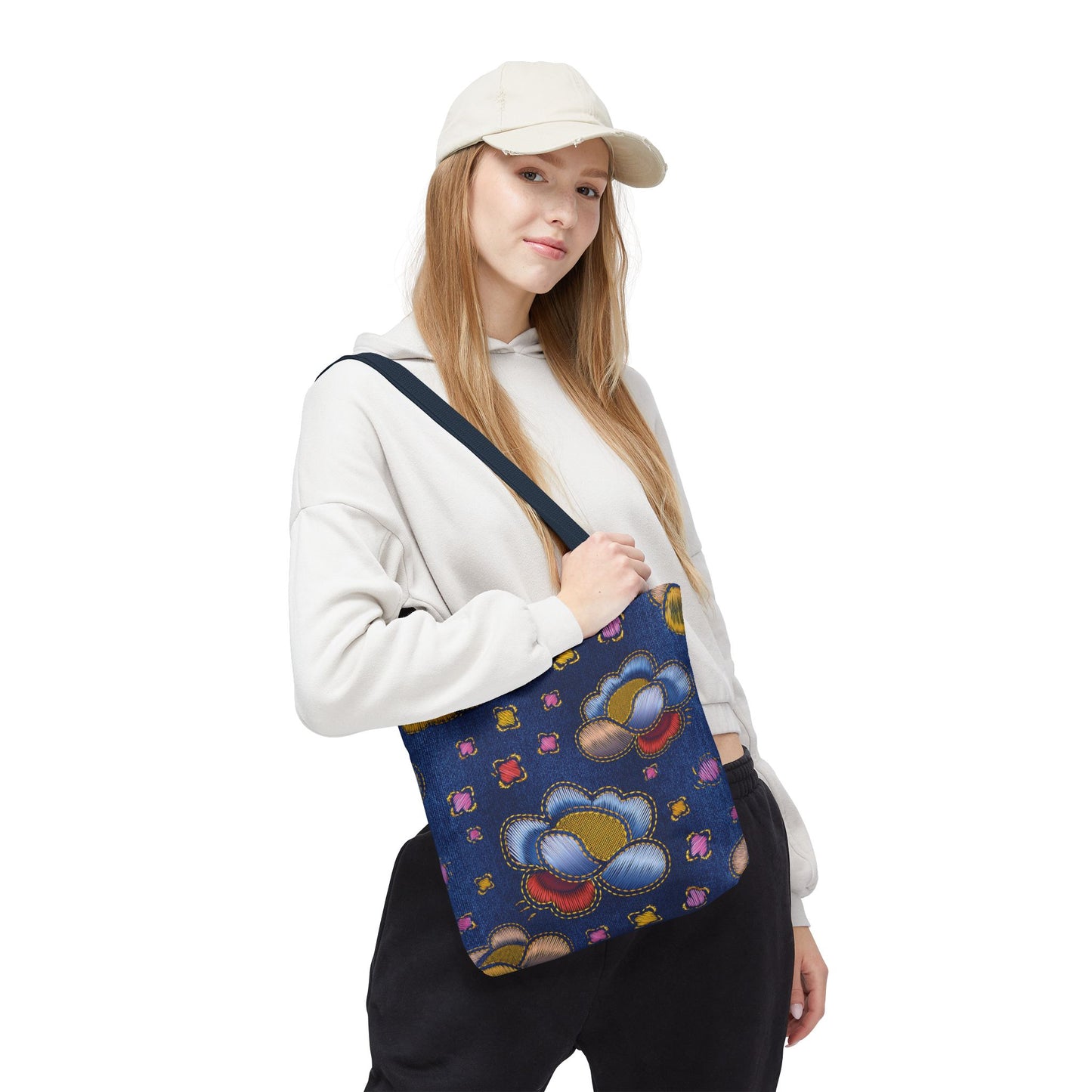 Denim Fabric Imitation Print Unisex Canvas Bag Poly Spun 3 Sizes Tote Bag 164