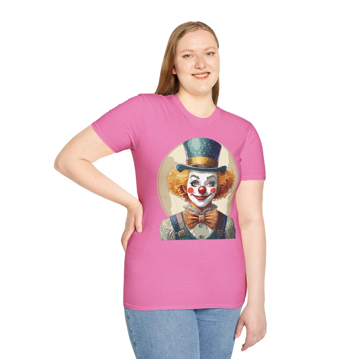 Clown Shirt Unisex T Shirt With Clown Circus Theme Funny Man Shirt Gildan Softstyle 64000