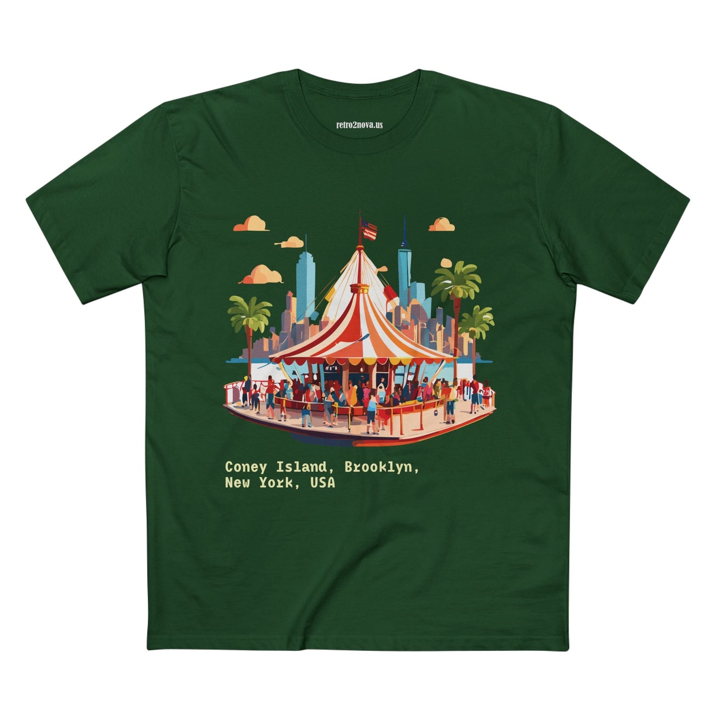 Retro2Nova Unisex Premium Cotton Art Tee With Original Brooklyn Travel Shirt Design