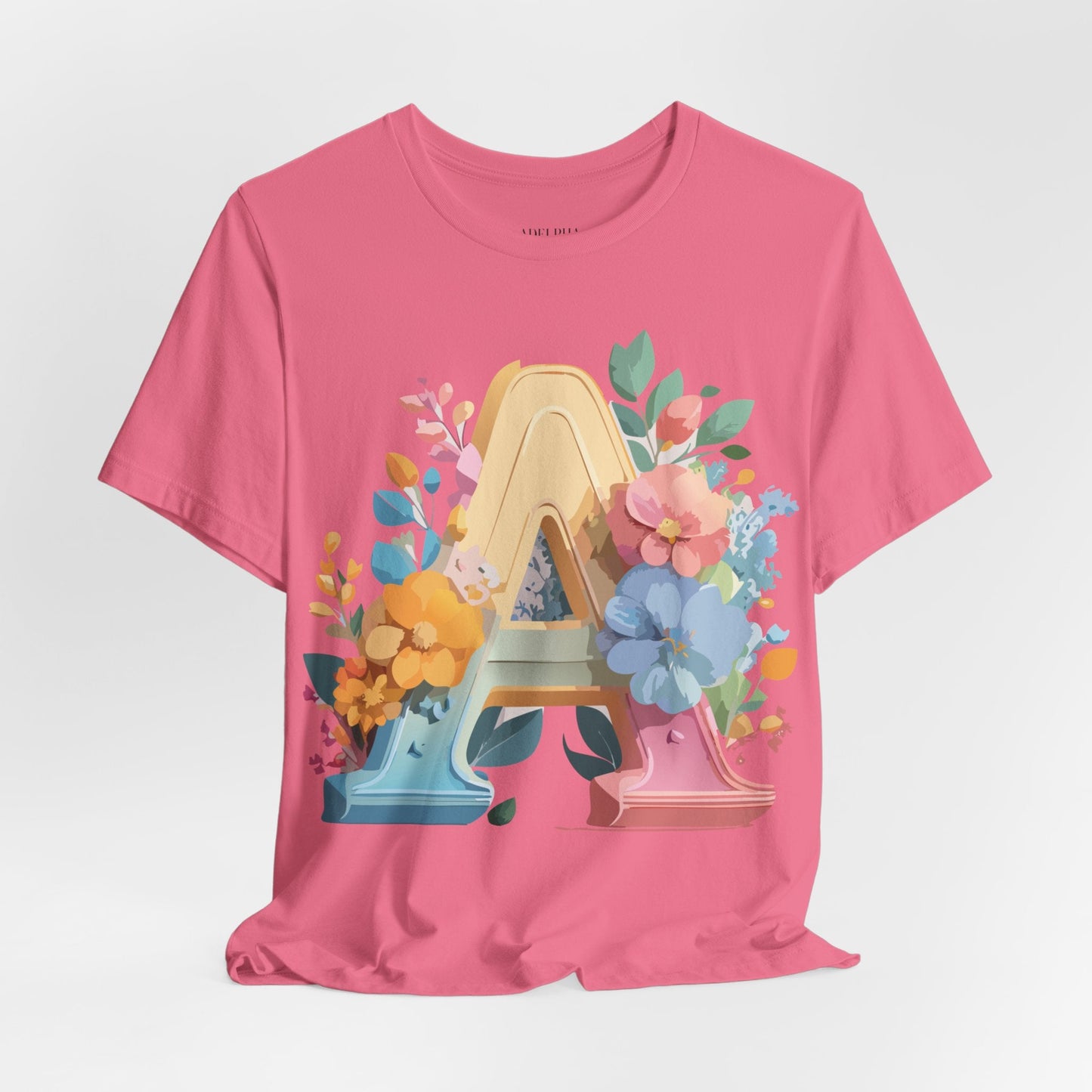 Letter A Shirt Graphic Tee Unisex Short Sleeve by Adelpha Vintage Inspired Art Tee