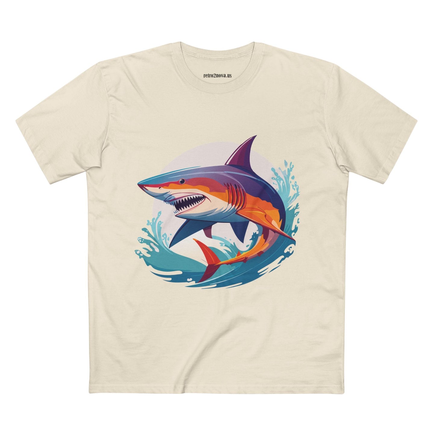 Shark Animals Shirt Unisex Premium Cotton Tee With Original Art Design From Retro2Nova Art Collection
