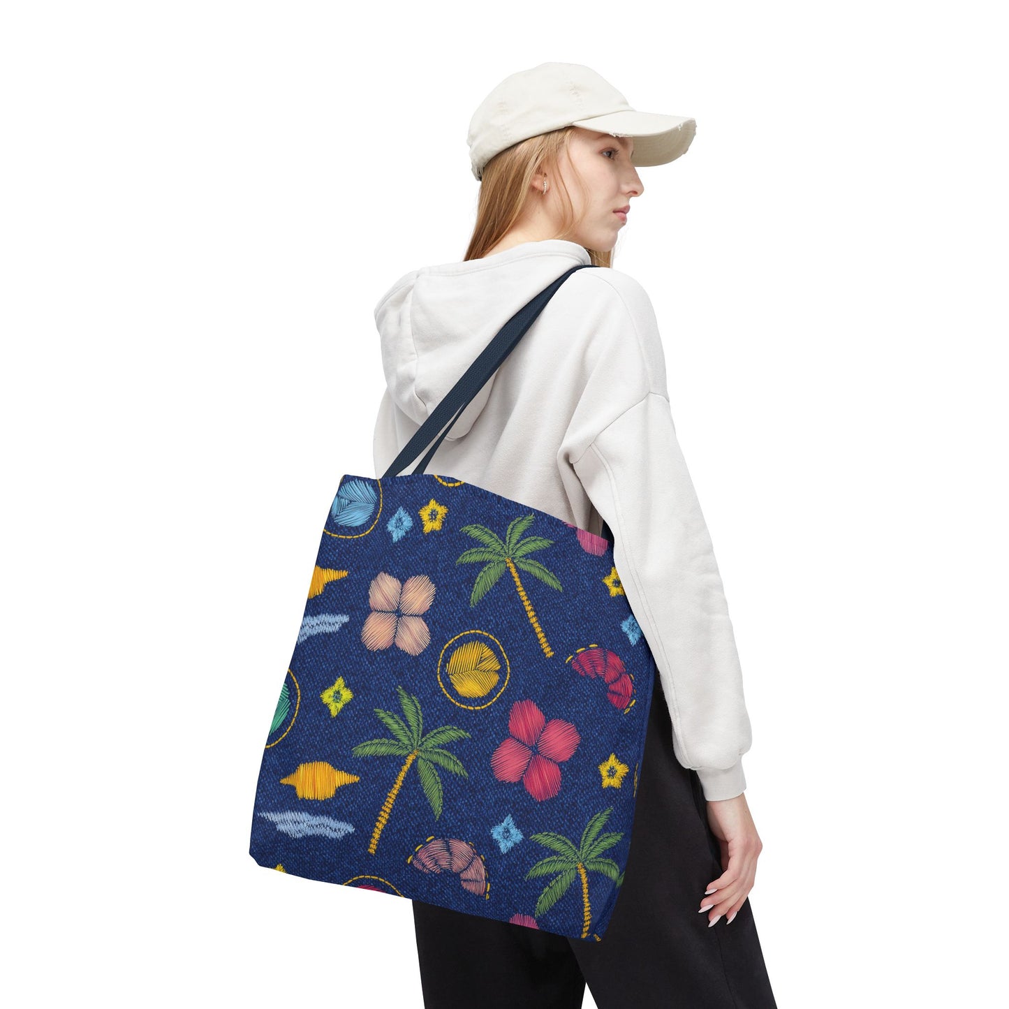 Denim Fabric Imitation Print Unisex Canvas Bag Poly Spun 3 Sizes Tote Bag 182-7