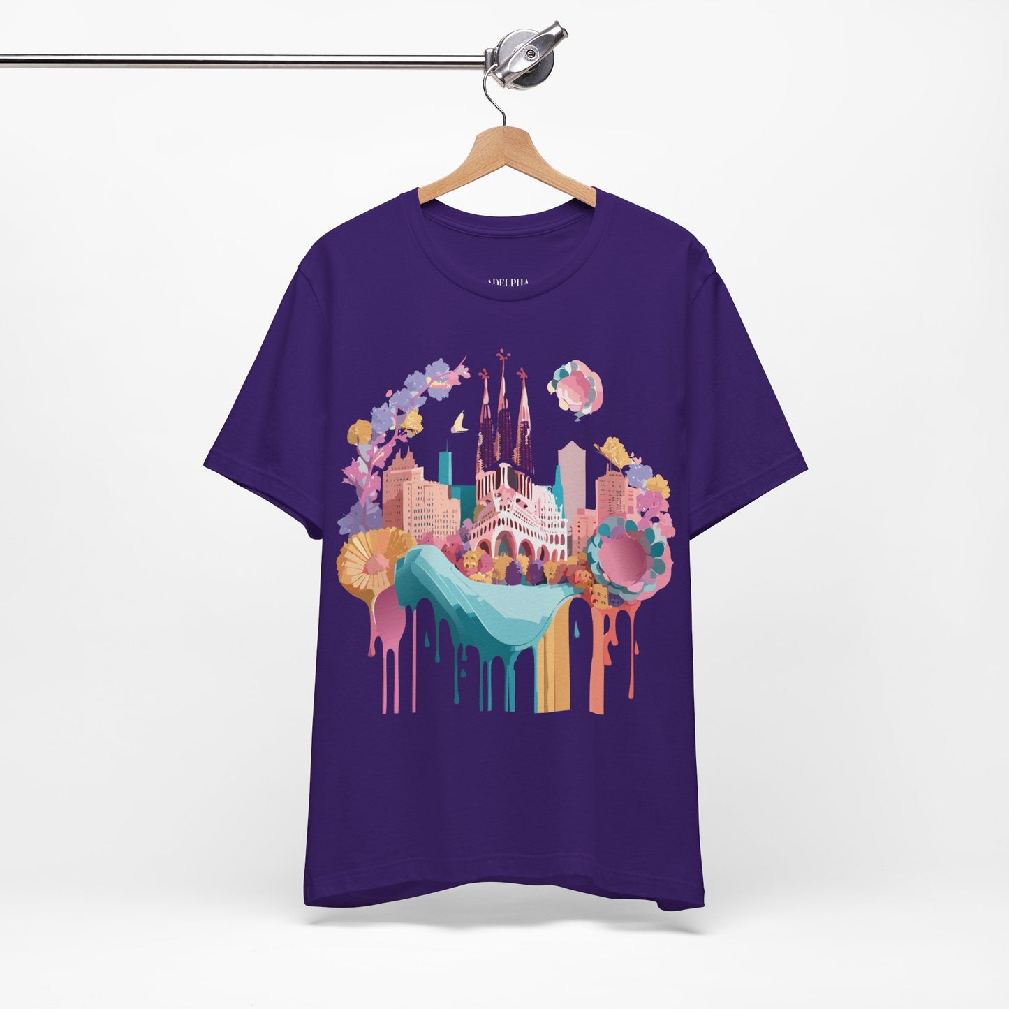 Tourist Shirt Barcelona Graphic Tee Unisex Vintage Style Adelpha Artwork Art Design Tee