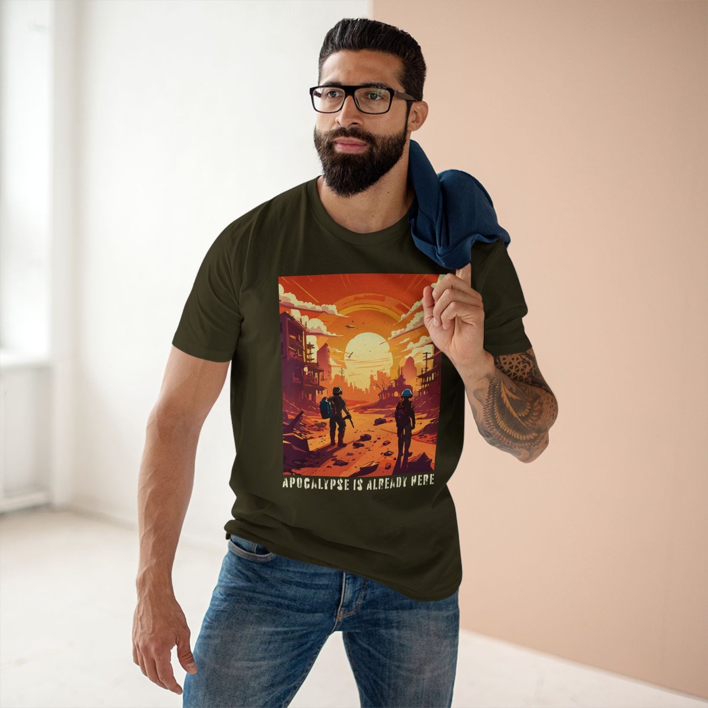 Cataclysm Doomsday Shirt Unisex Premium Cotton Tee With Original Art Design By Retro2Nova