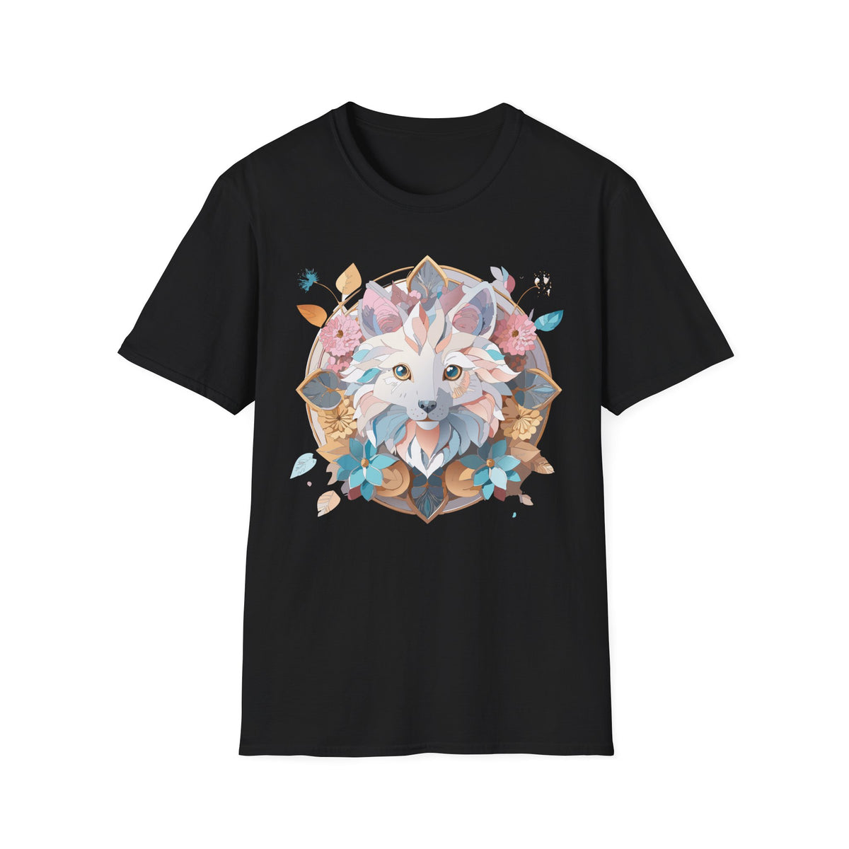 Floral Fox Mandala T-Shirt | Fox Face Tee, Boho Nature Animal Design