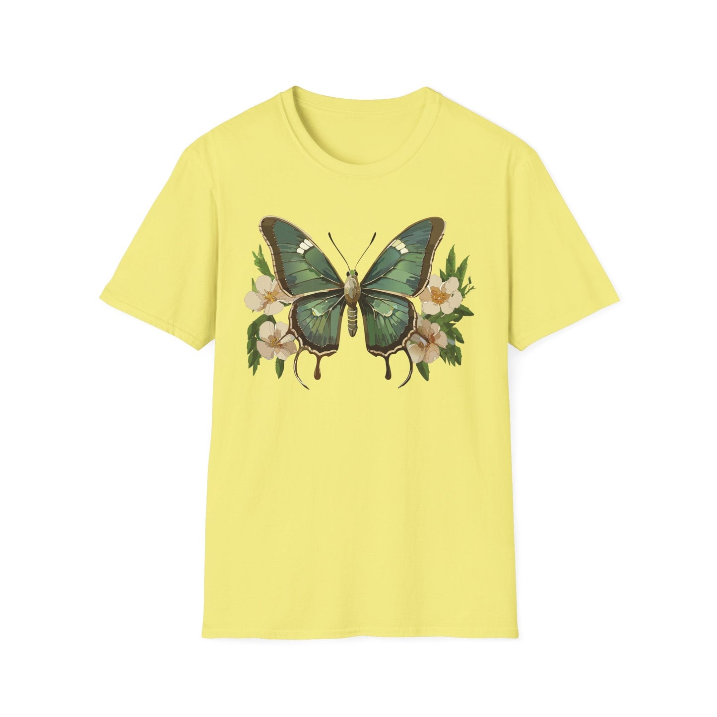 Butterfly Shirt Monarch Style Unisex T Shirt Gildan Softstyle 64000 100 Percent Ring Spun Cotton