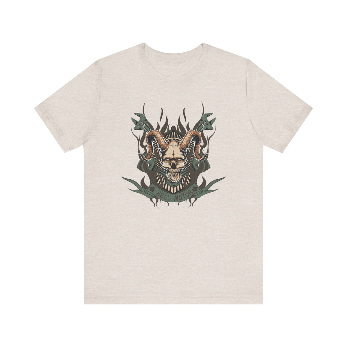 Ram Skull with Horns Tee Gothic Skull Shirt, Dark Tribal Design Unisex Cotton Art-49
