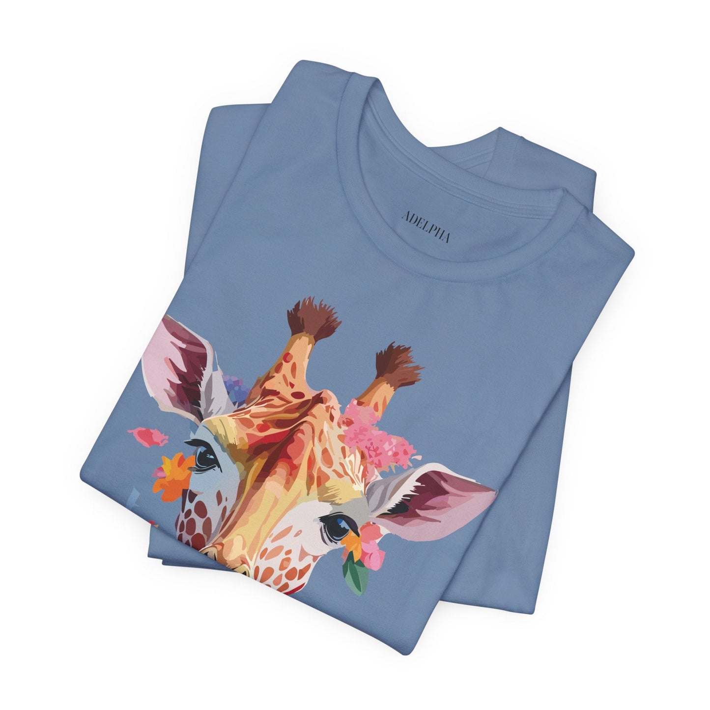Adelpha Giraffe Graphic Tee Unisex Short Sleeve Art Design Shirt Vintage Inspired Artwork