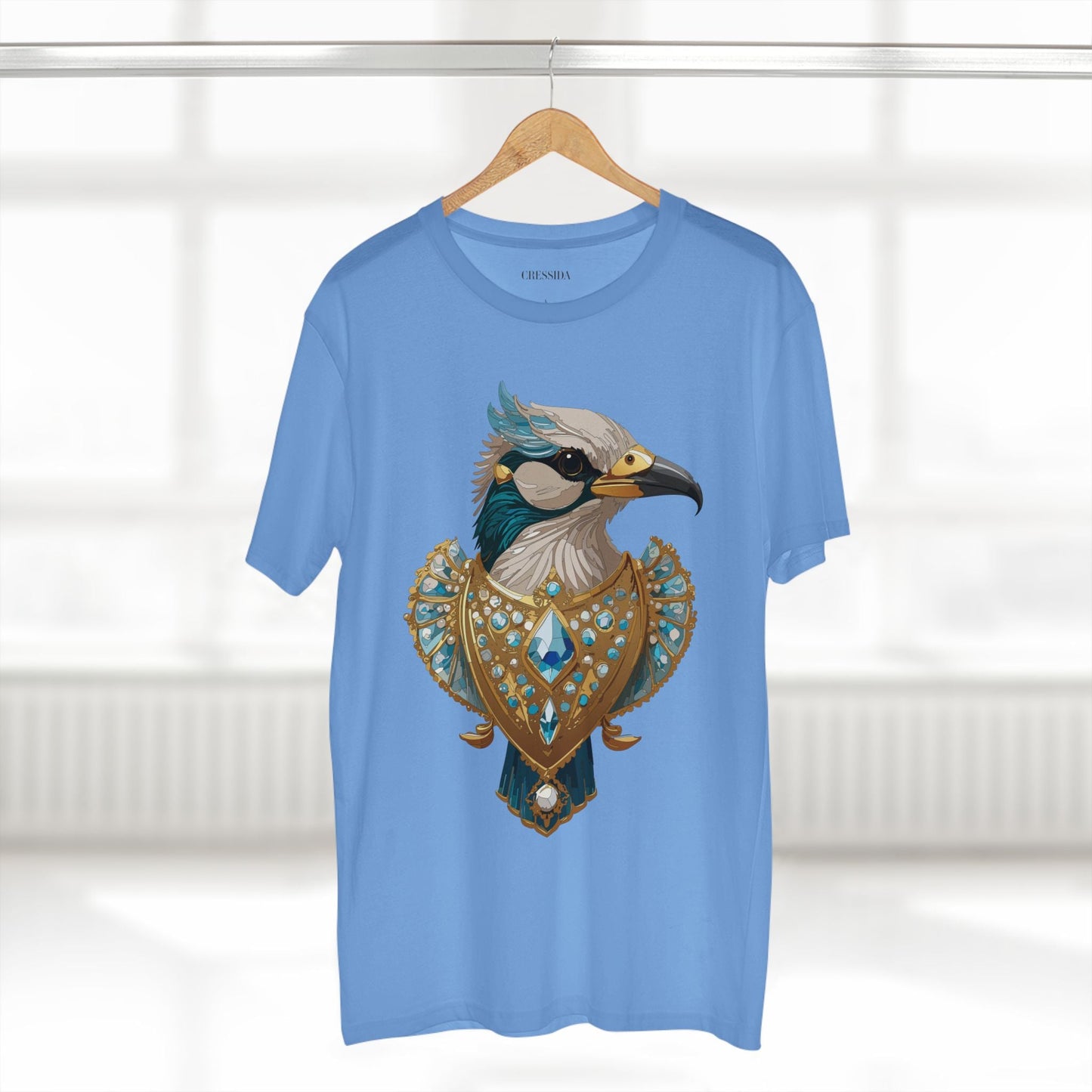 Bird Graphic Unisex 100 Cotton Tee With Unique Animal Golden Medallion Art Design 17