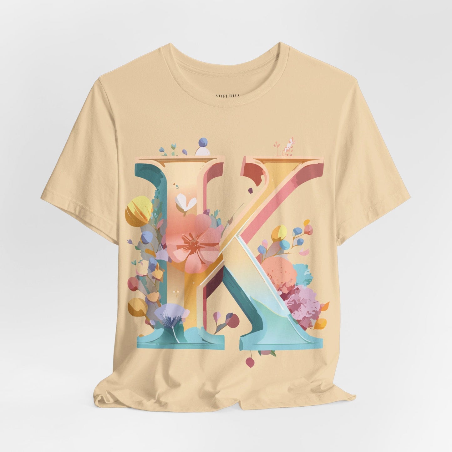 Letter K Shirt Unisex Graphic Tee With Vintage Inspired Artwork By Adelpha Short Sleeve