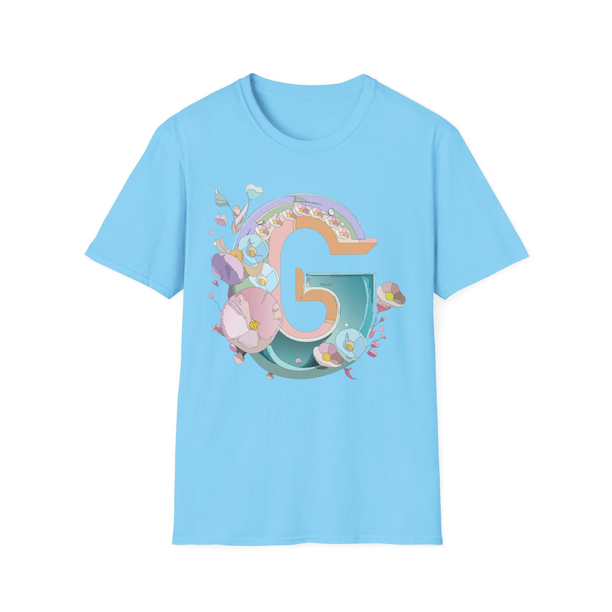 Floral Letter G T-Shirt | Botanical Initial Tee
