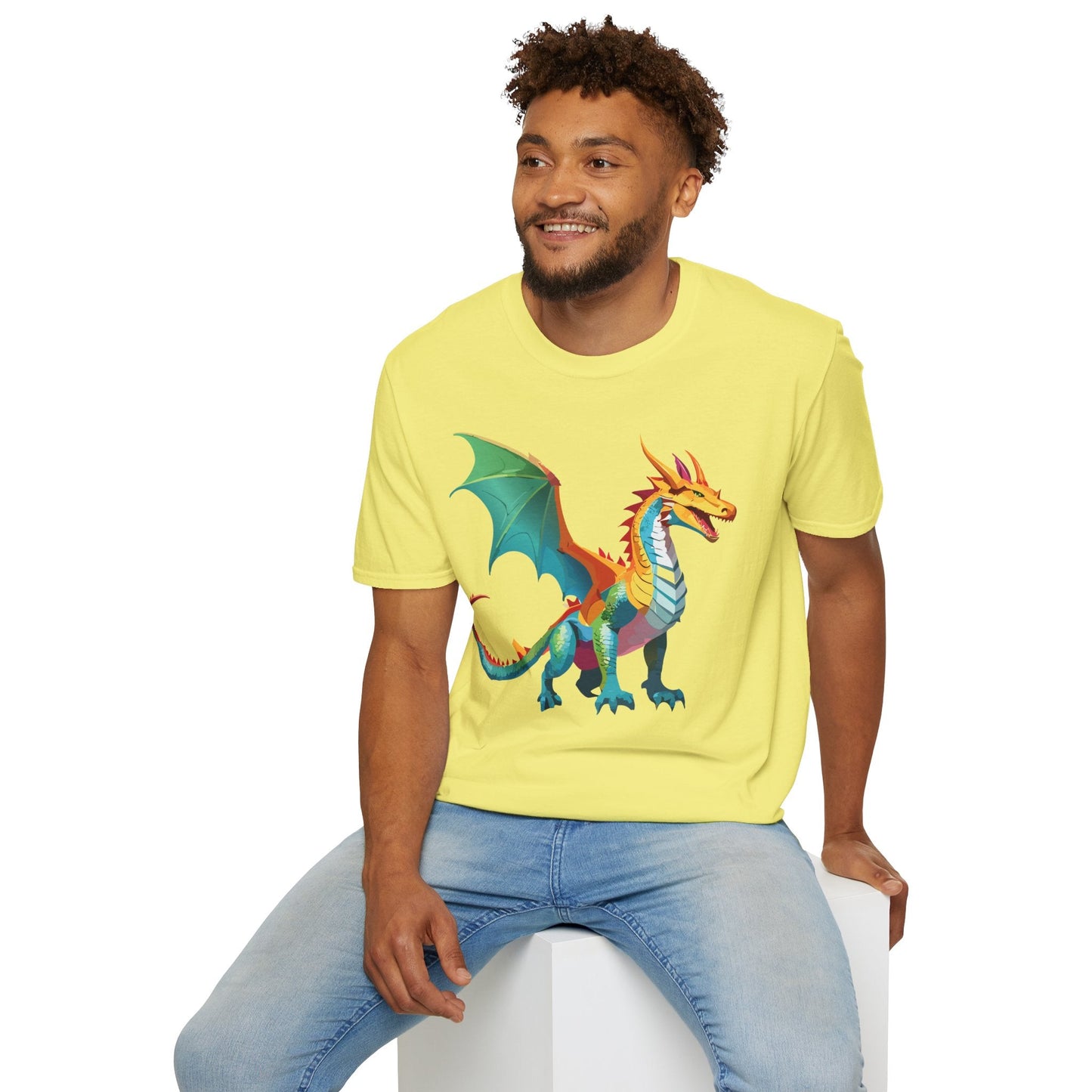 Dragon T Shirt Unisex Animal Design Tee Softstyle Gildan 64000 100 Percent Ring Spun Cotton