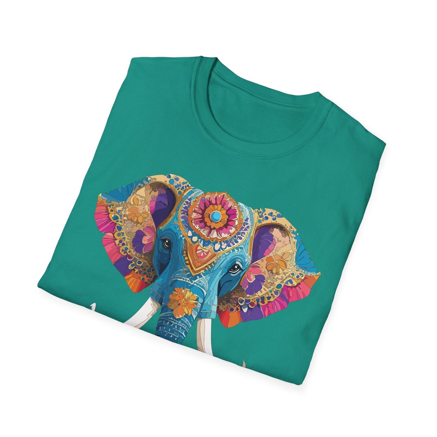 Unisex Elephant Graphic Tee Gildan Softstyle Cotton T Shirt Animal Print Comfortable Wear