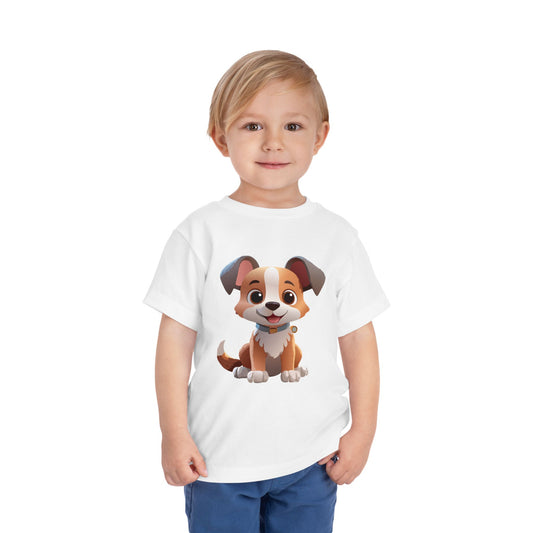 Cute Puppy Toddler Short Sleeve Tee - Adorable Pet Lover Gift (2T-5T)