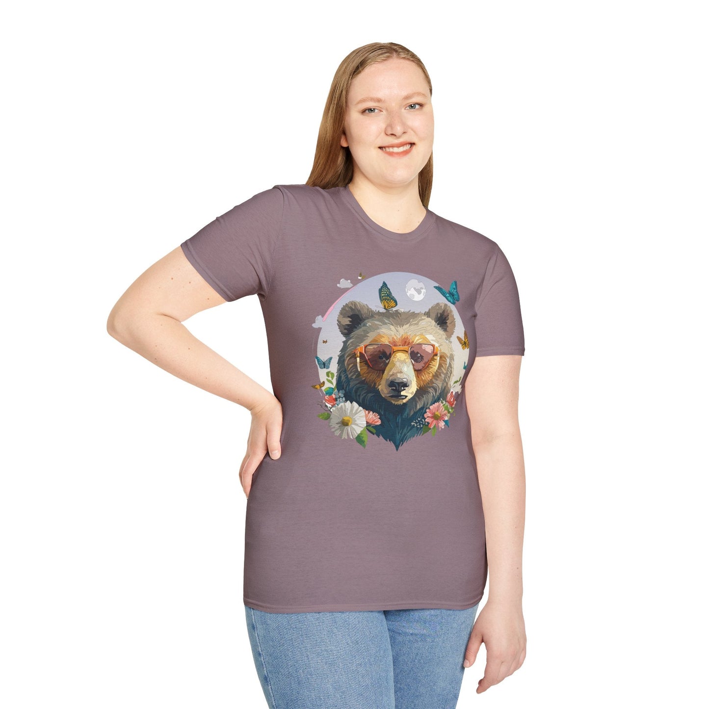 Bear T Shirt Unisex Softstyle Tee 100 Percent Ring Spun Cotton Gildan 64000 Comfortable Wear