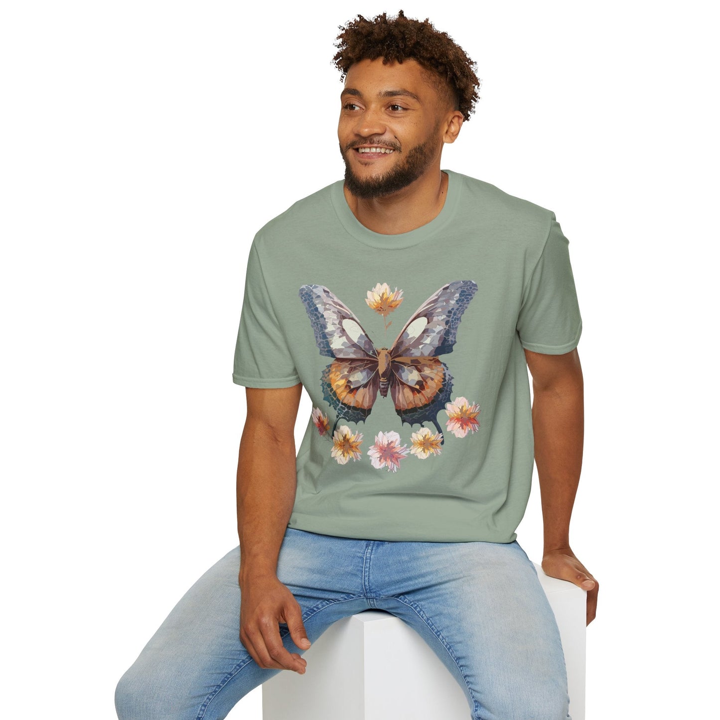Butterfly Shirt Unisex Monarch Butterfly Tee Gildan Softstyle 64000 Ring Spun Cotton