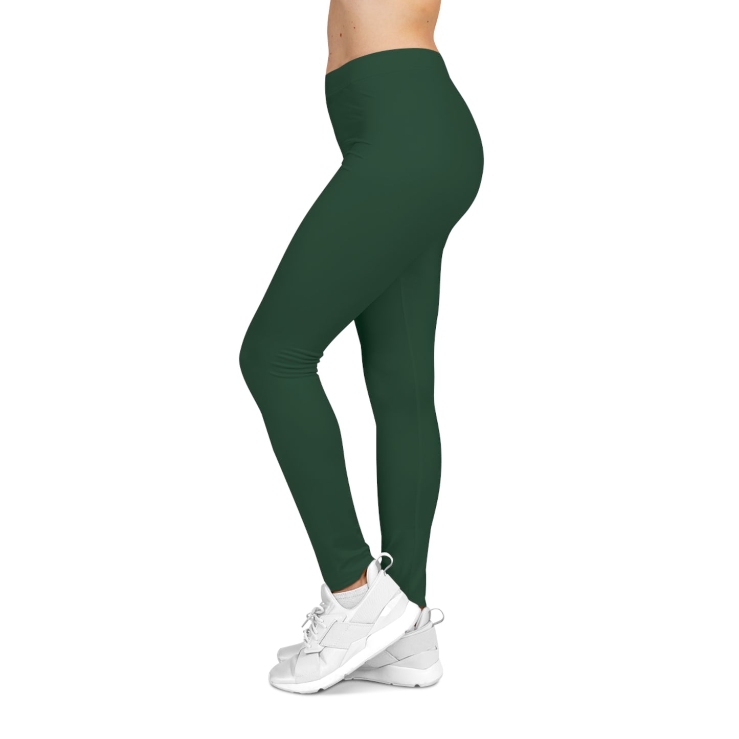 Deep Forest Green Color Women's Poly-Span Casual Leggings XS-2XL