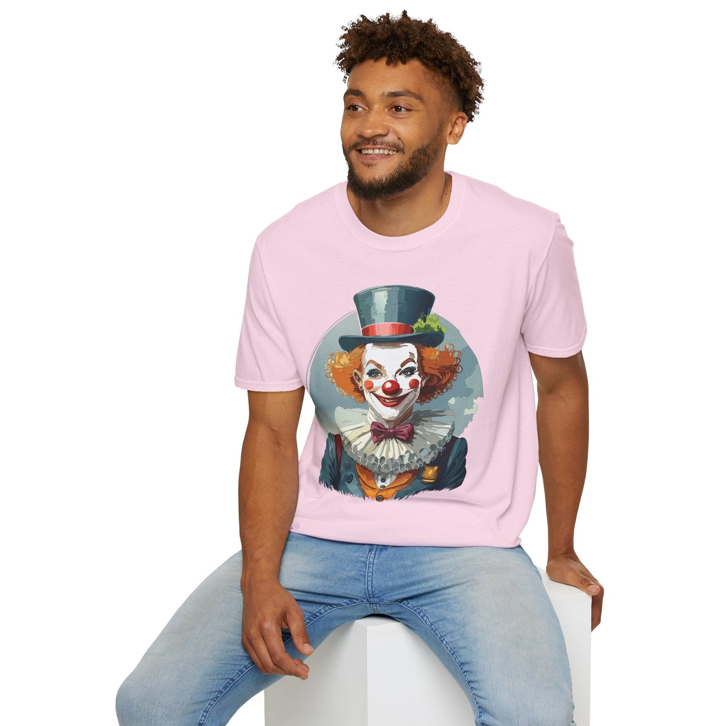 Unisex Clown Shirt Funny Man Circus Design Hundred Percent Ring Spun Cotton Gildan Softstyle Tee