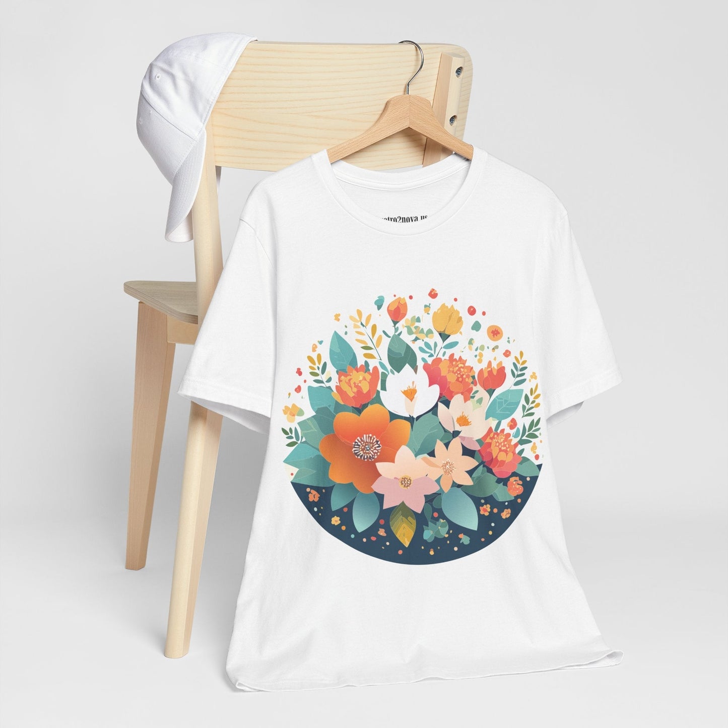 Floral Flowers Shirt Unisex Lightweight Breathable Jersey Tee Floral Pattern Short Sleeve
