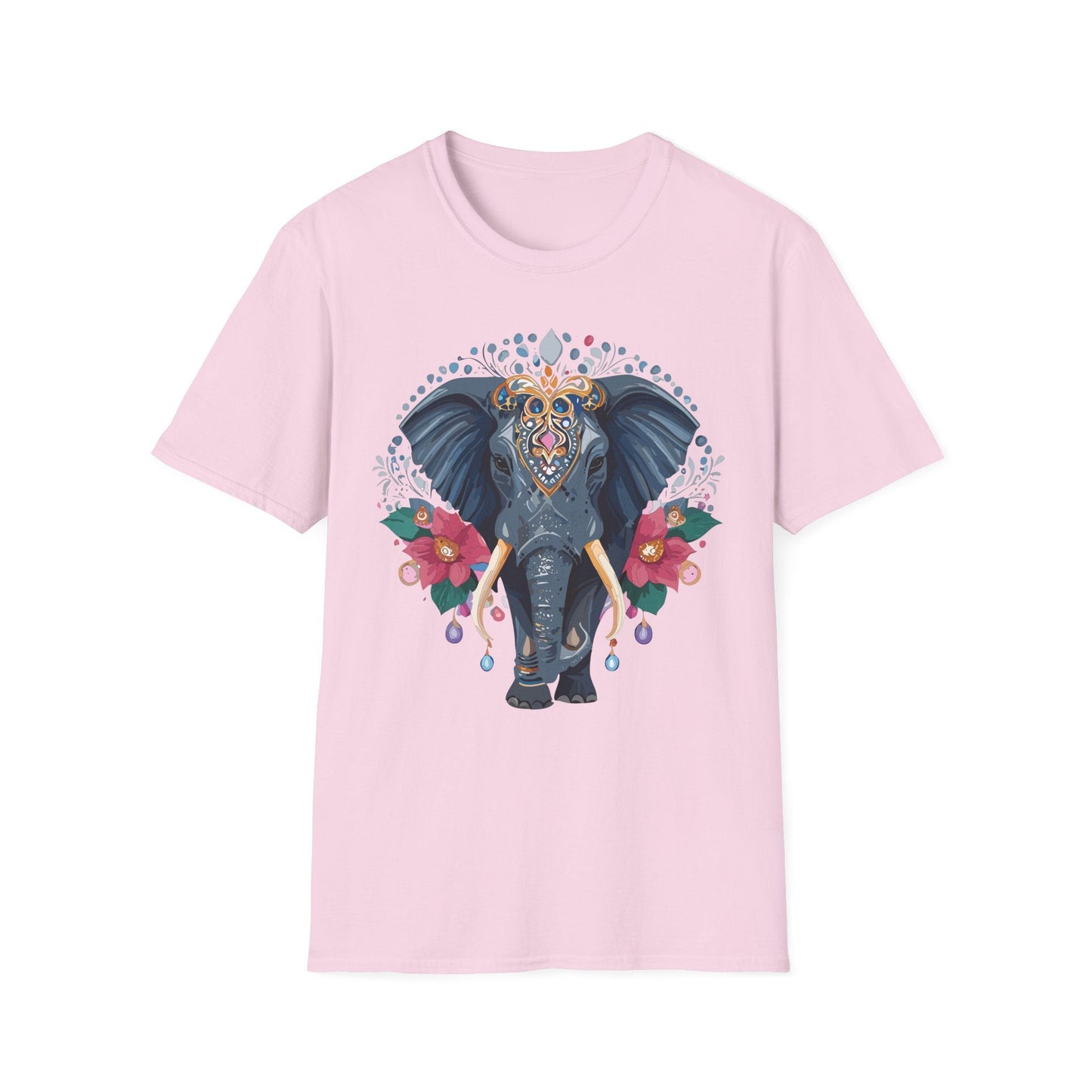 Elephant Graphic T Shirt Unisex Cotton Tee Softstyle Gildan 64000 Elephant Design