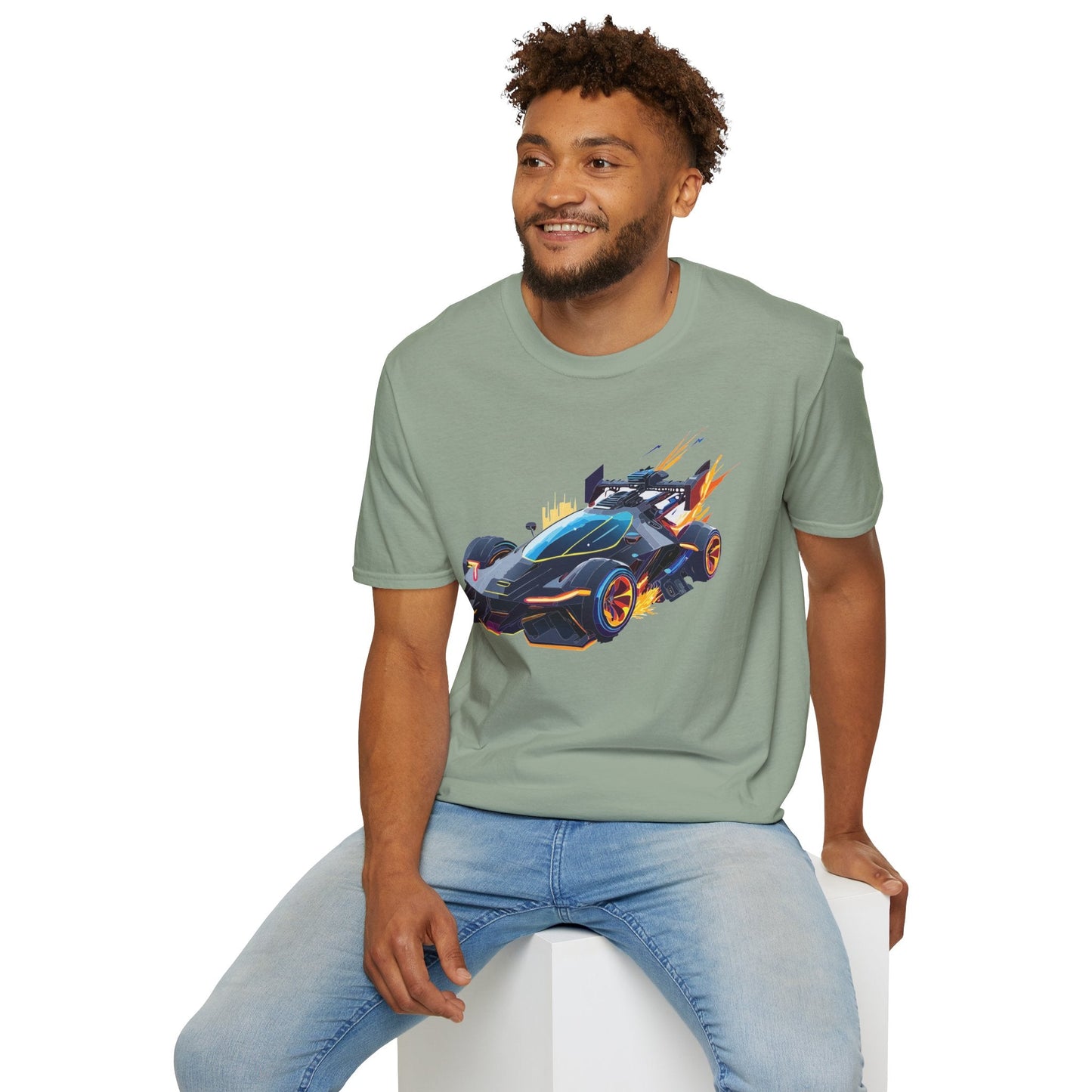 Unisex Car T Shirt With Cars Design Hot Wheels Graphic Tee Gildan Softstyle 64000