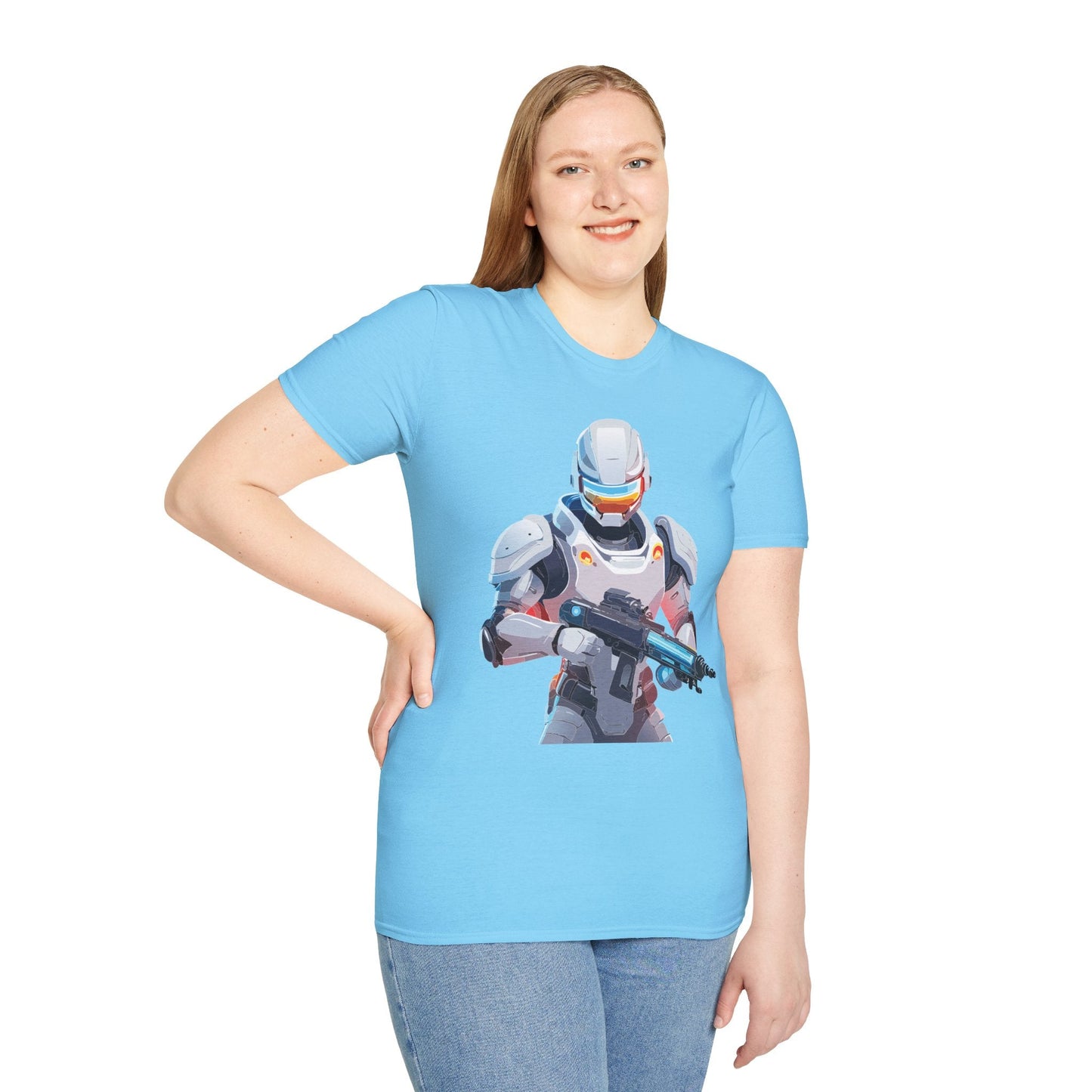 Robocop Themed Unisex Softstyle T Shirt With Robocop Art Design Cotton Tee Premium Comfort