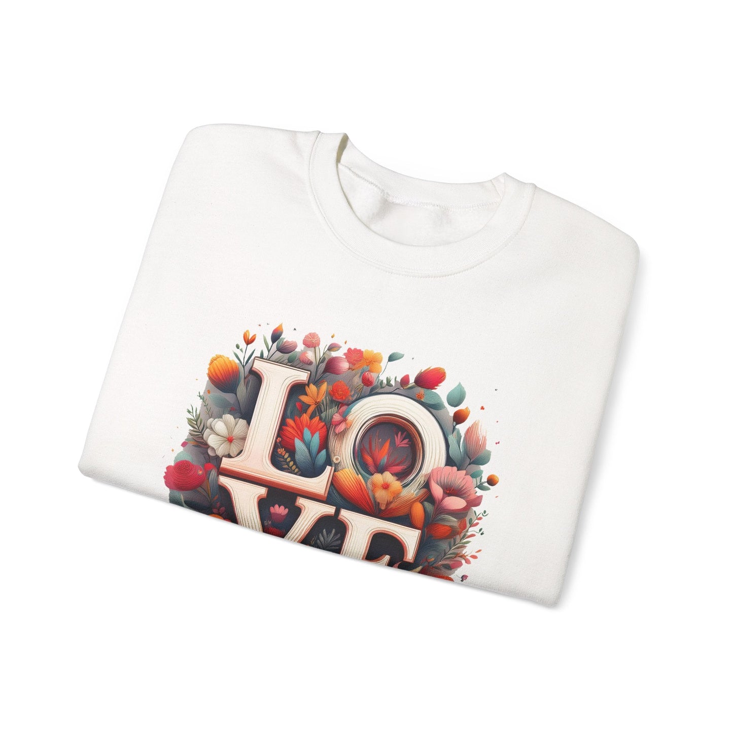 Floral Love Valentines Day Sweatshirt Unisex Crewneck Love Flower Gift Idea Cozy Everyday Wear