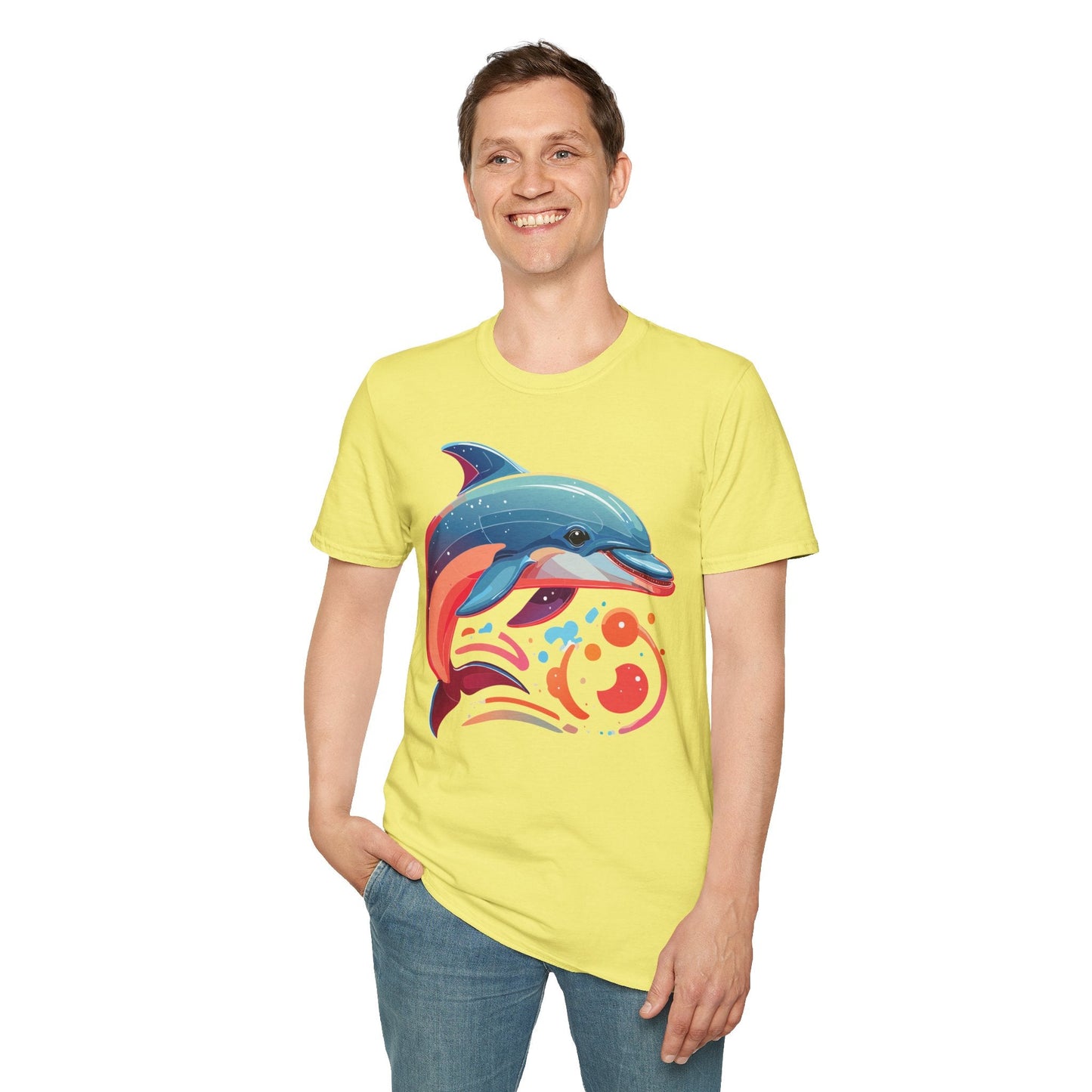 Gildan Softstyle Dolphin Shirt Unisex Short Sleeve Tee 100 Percent Ring Spun Cotton Comfortable Wear