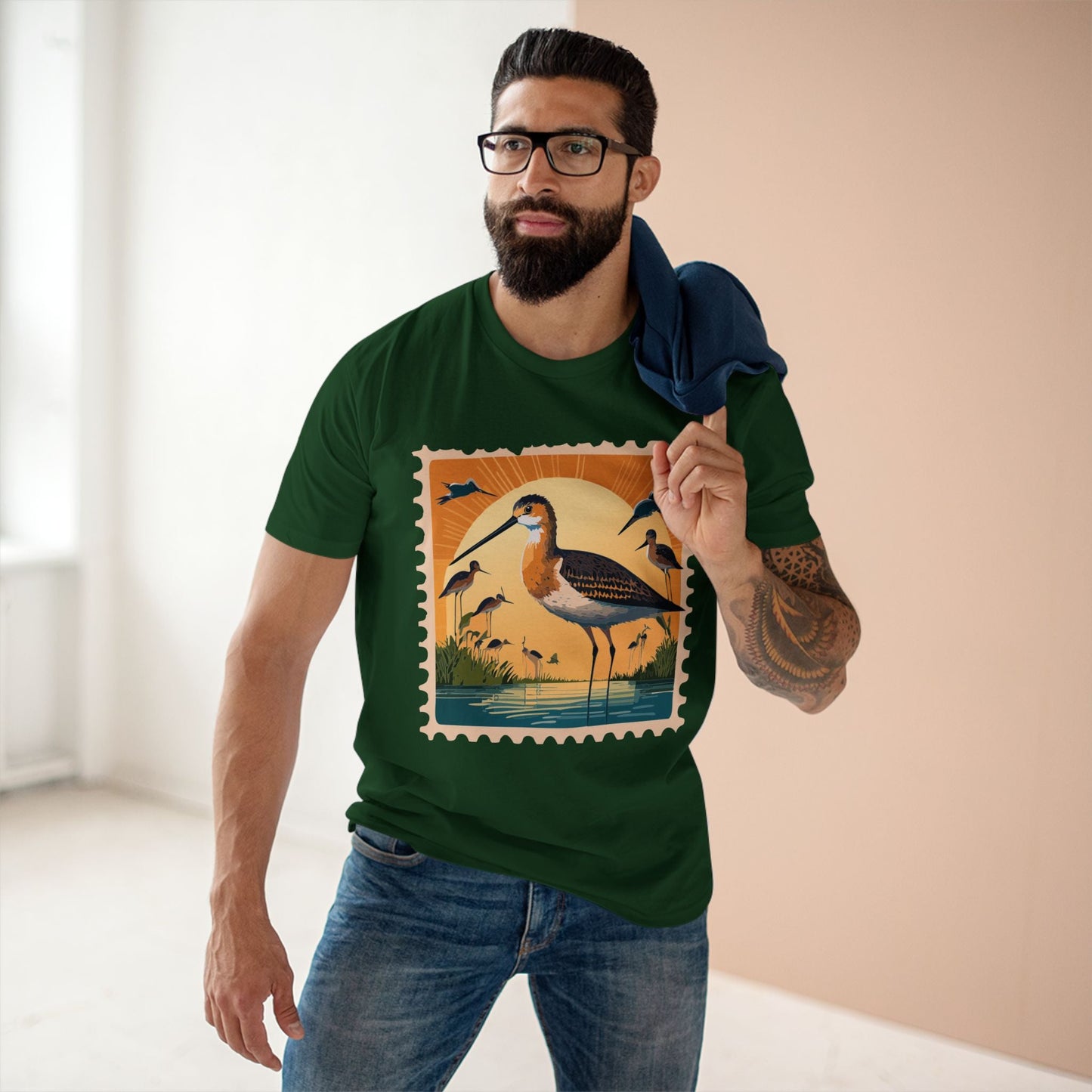 Postage Stamp Shirt Unisex Premium Cotton Tee With Original Art Design Retro2Nova PS 25