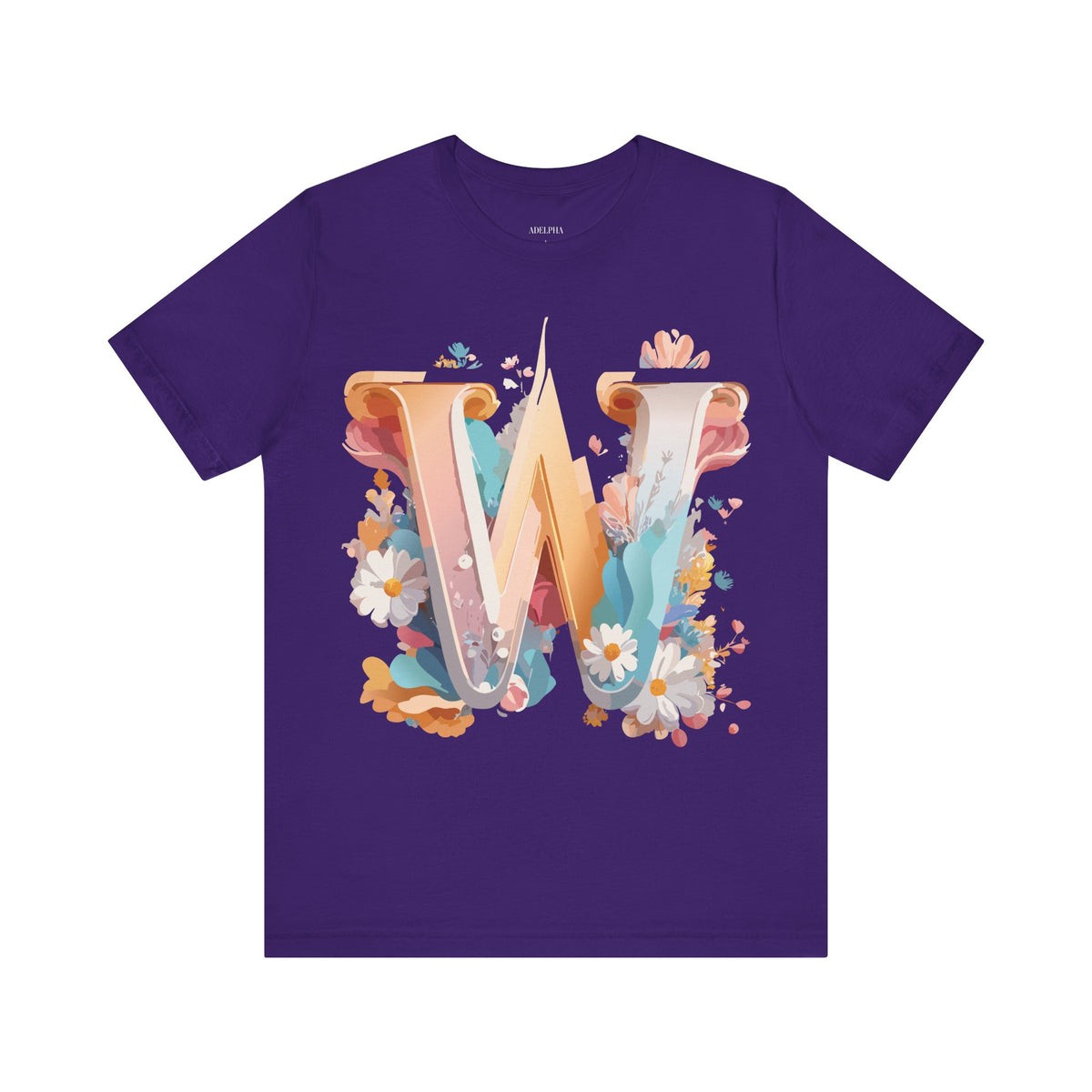 Letter W Graphic Unisex Cotton Bella+Canvas Tee with Art Letter Design