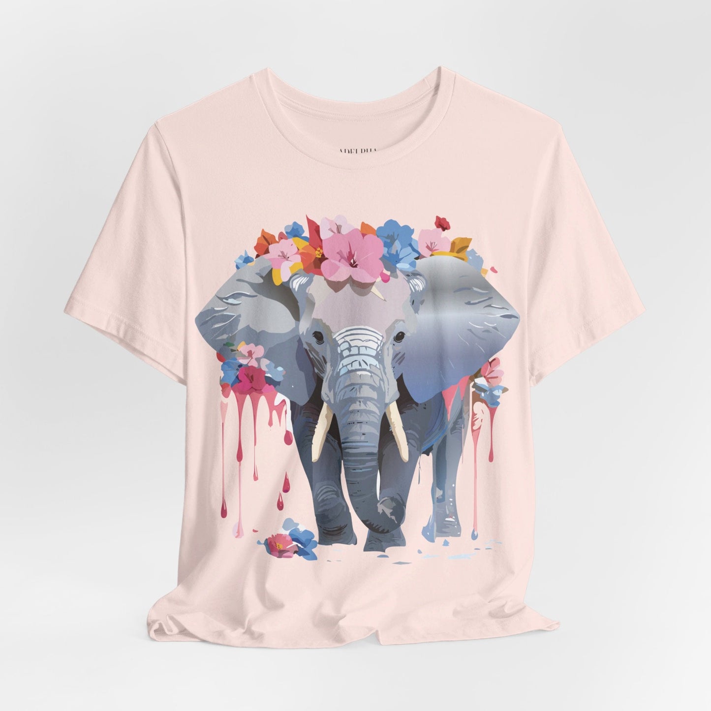 Elephant Graphic Tee Unisex Short Sleeve Jersey With Vintage Inspired Adelpha Artwork
