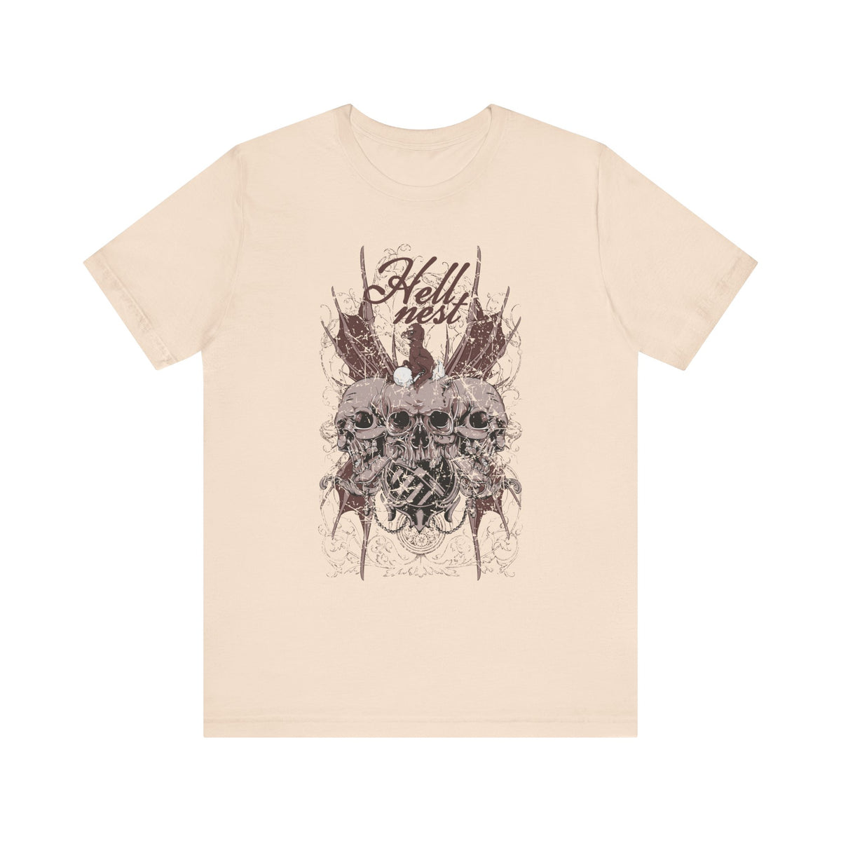 Skull Cluster graphic tee Gothic skulls grunge floral design