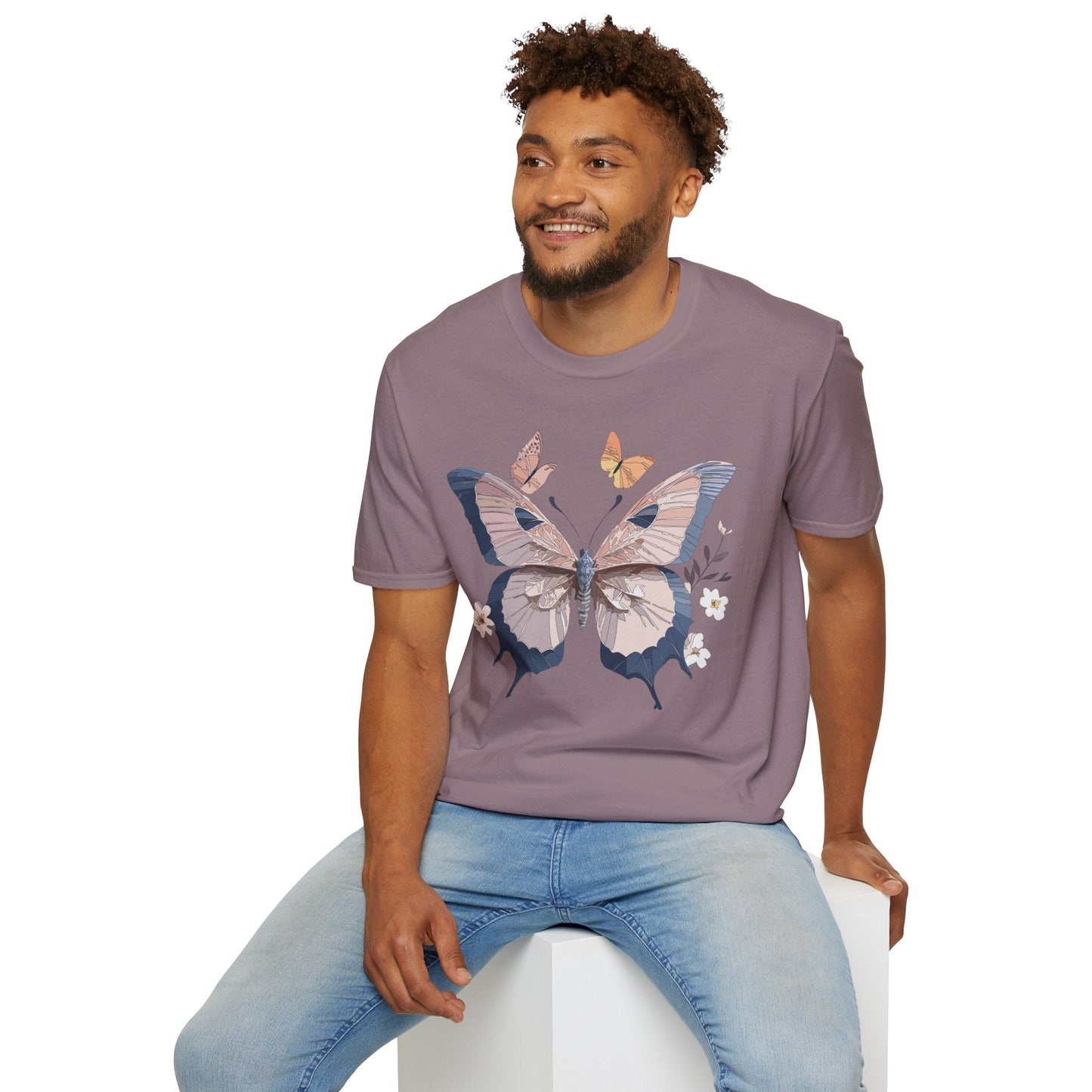 Butterfly Shirt Unisex T Shirt Monarch Print Gildan Softstyle 64000 Cotton Tee Quality
