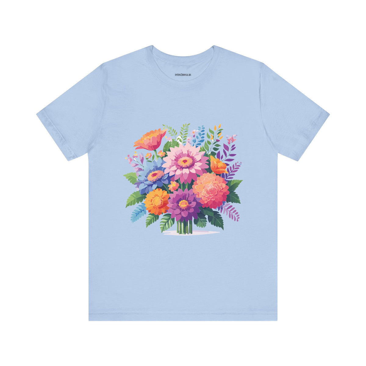 Floral Graphic Unisex Cotton Bella+Canvas Tee with Flowers Design ab15