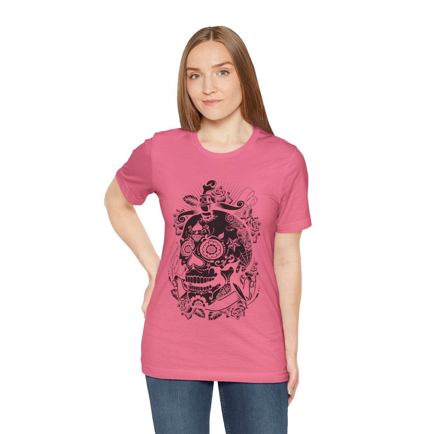 Unisex Cotton Tee Shirt with Skull