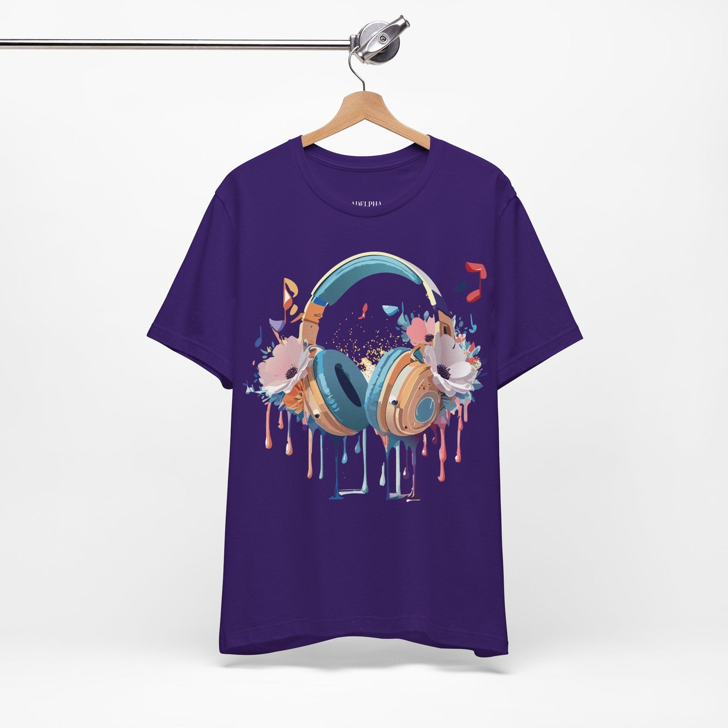 Music Graphic Unisex 100 Cotton Vintage Art with Musical Elements Tee 102