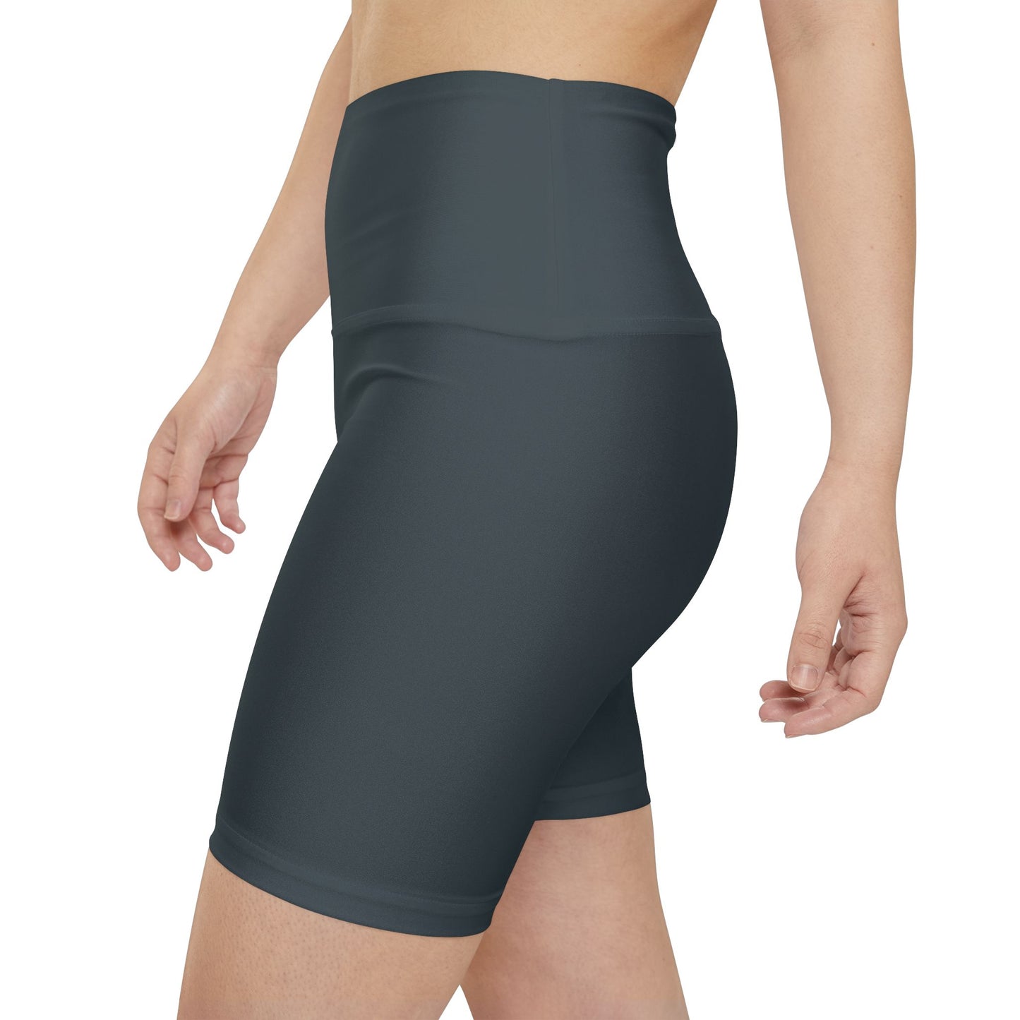 Iron Grey Women’s Workout Shorts — High-Waist Athletic Biker Shorts