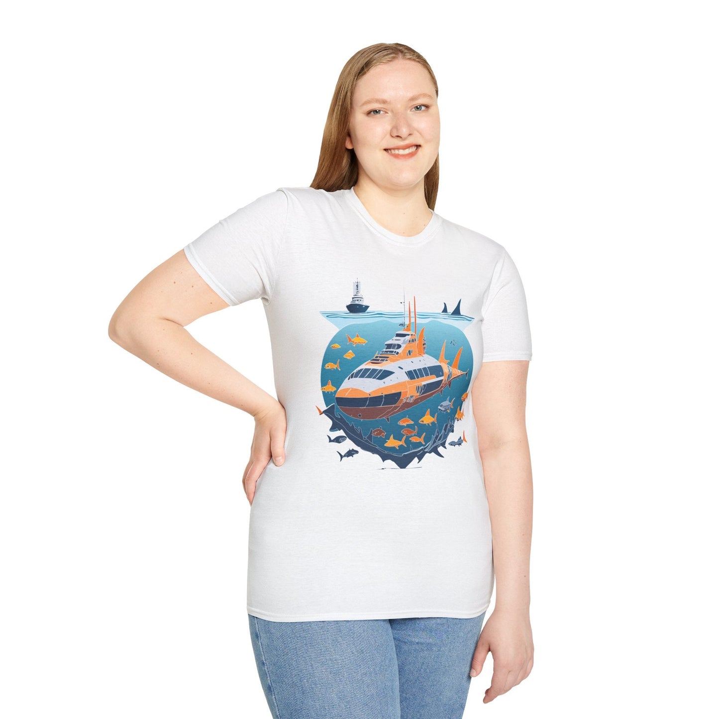 Ocean Tee Shirt Unisex Short Sleeve Gildan Softstyle 64000 Premium Comfort Ocean Artwork