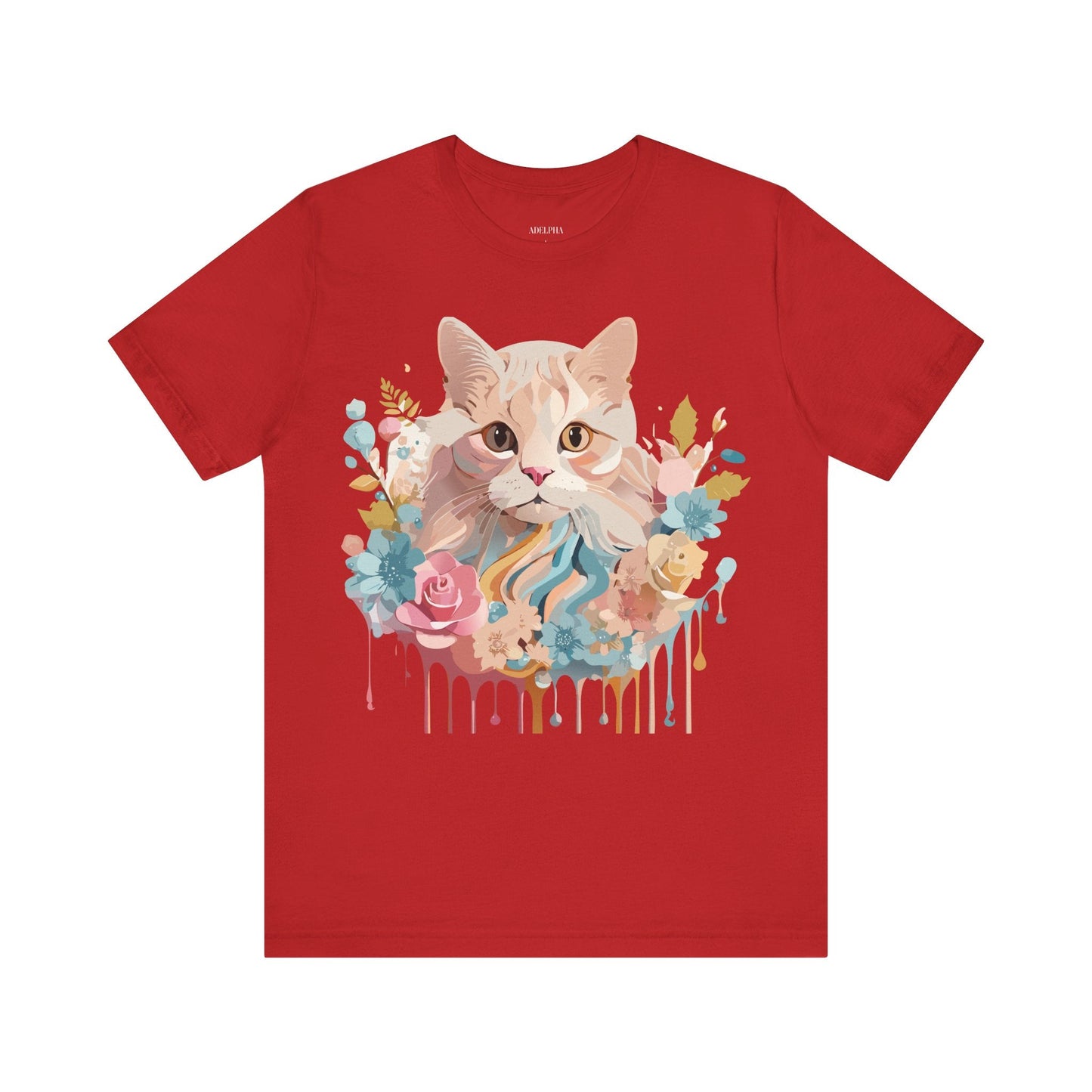 Cat Graphic Tee Unisex Short Sleeve Shirt With Adelpha Vintage Artwork