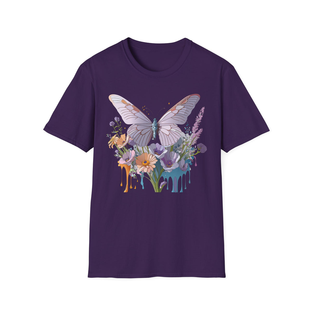 Butterfly Floral T‑Shirt — Pastel Garden Wings Graphic Tee Unisex 100 Cotton Gildan T-Shirt